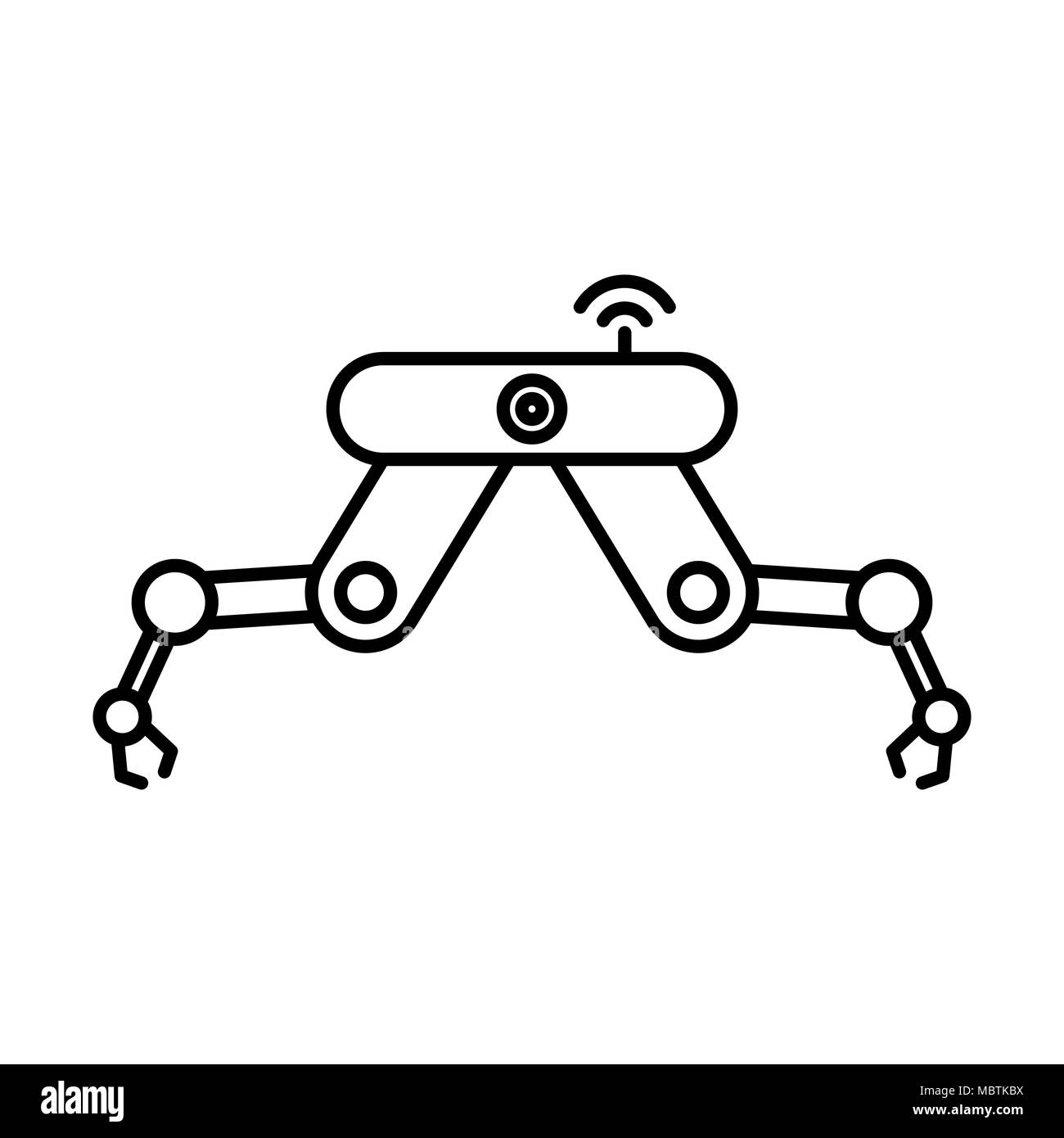 Roboter Hand Maschine einfache Flat Style Vector Illustration. Stock Vektor
