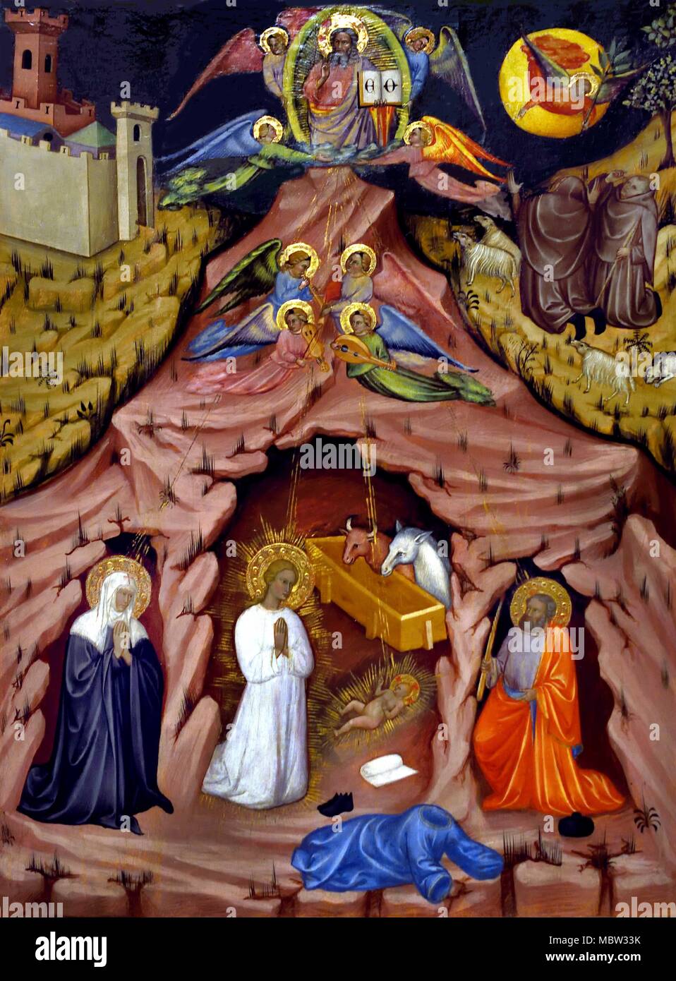 Visione di Santa Brigida - Vision des Heiligen Brigid 1372 byTurino di Vanni 14. und 15. Jahrhunderts Italien Italienisch Stockfoto