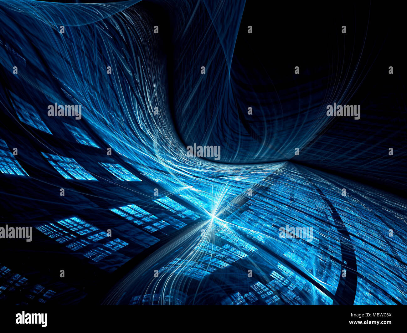 Wellenförmige Technologie Hintergrund - Abstrakt digital erzeugten Bild Stockfoto