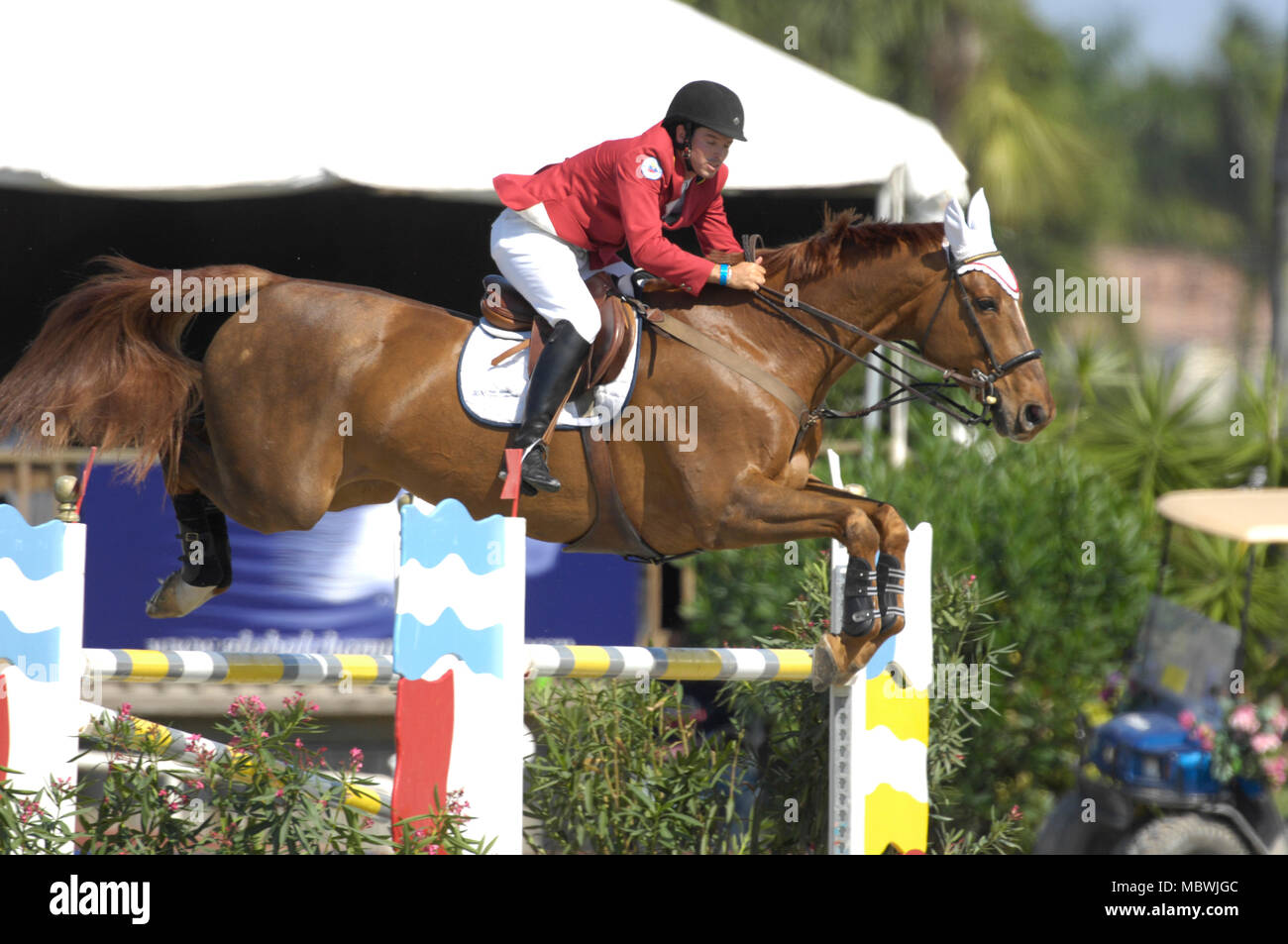 Juan Ortiz (VEN), Alias, Winter Equestrian Festival, Wellington, Florida, März 2007, Mittlere Tour Final 1,50 Classic Stockfoto