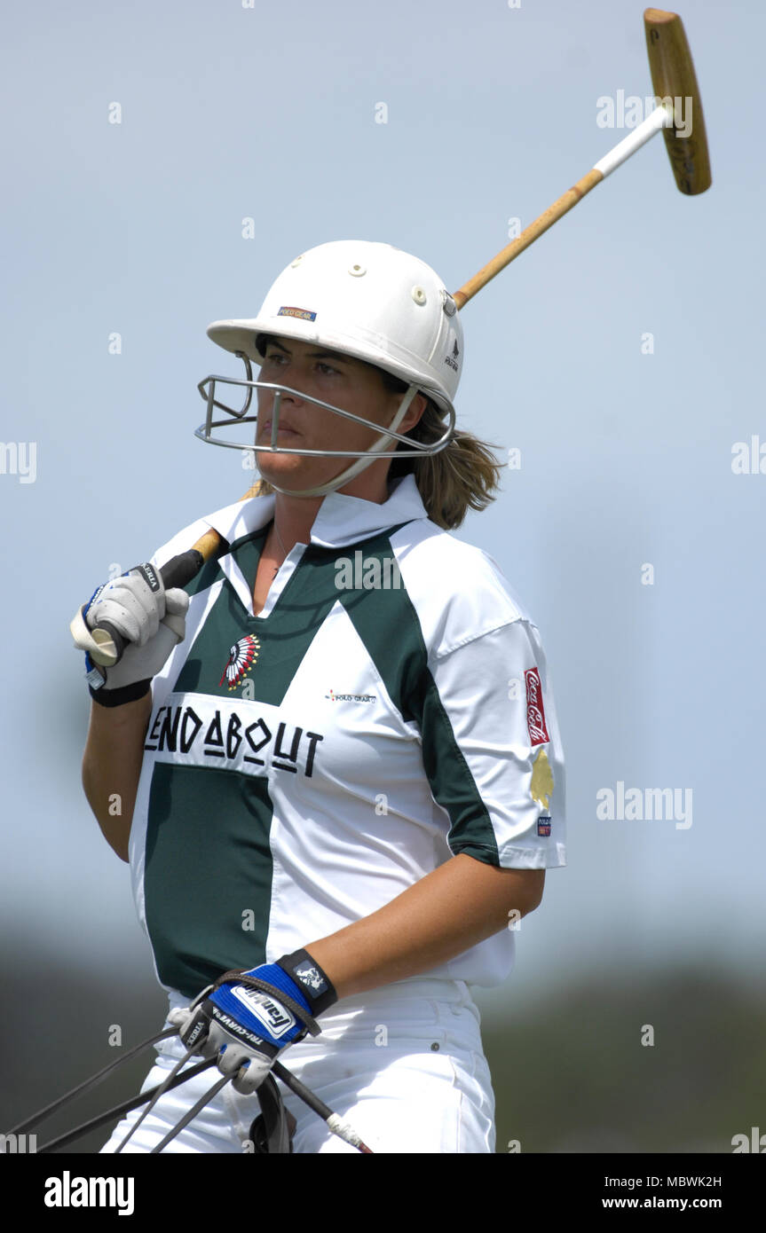 Gillian Johnston - Bendabout USPA Piaget Gold Cup Halbfinale, internationale Polo Club, Palm Beach, Florida, März 2007. Stockfoto