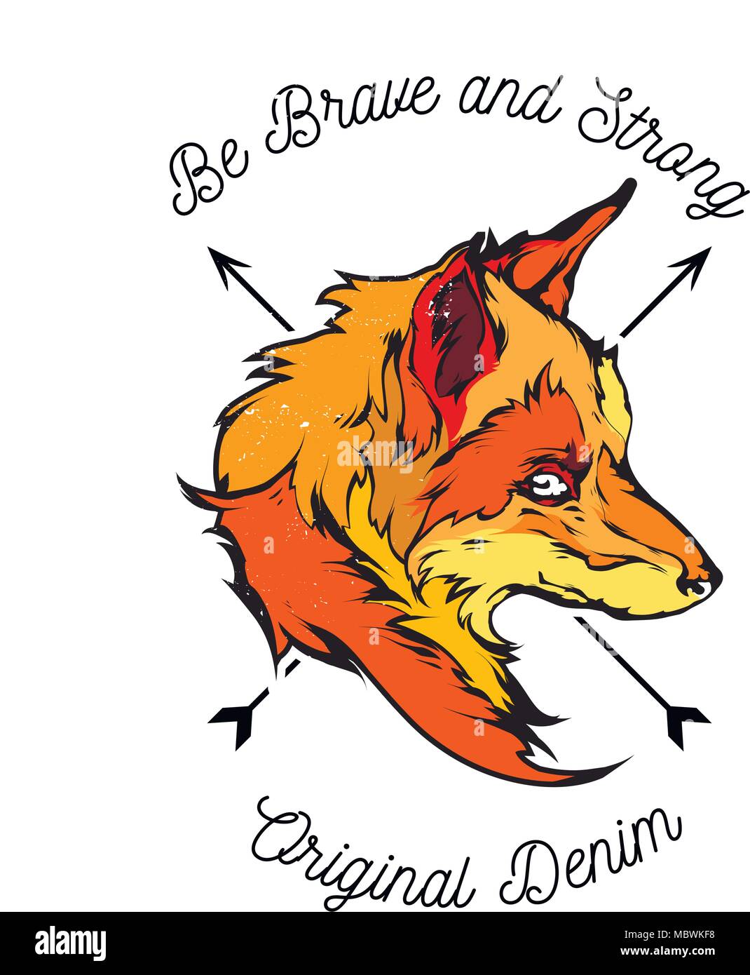 Red fox Kopf Emblem Stock Vektor