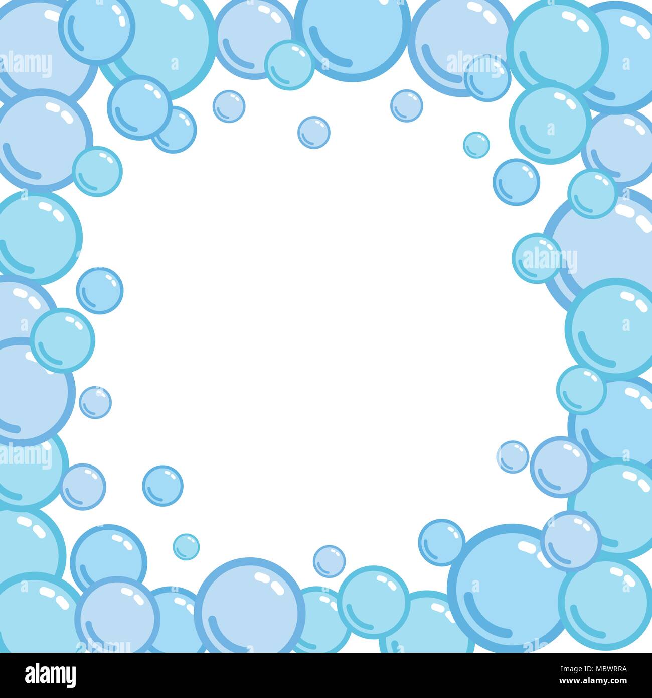 Bubble frame, Platz für Text, der von Blobs, Seife blister Bounding Box, Schaum, Vektor, Abbildung Stock Vektor