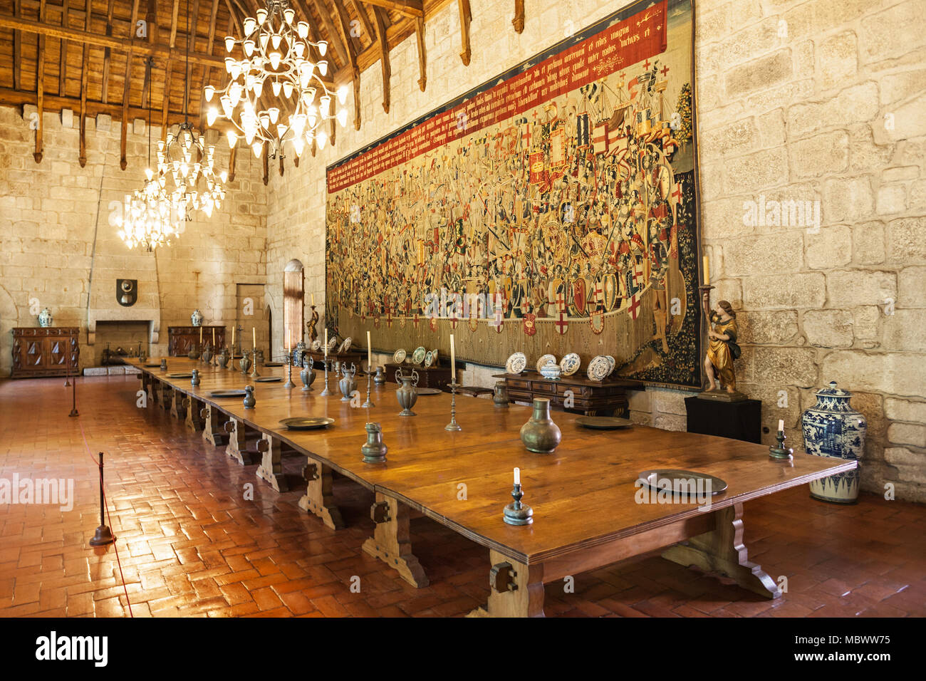 GUIMARAES, PORTUGAL - 11. Juli: Im Palast der Duques von Braganza am 11. Juli 2014 in Guimaraes, Portugal Stockfoto