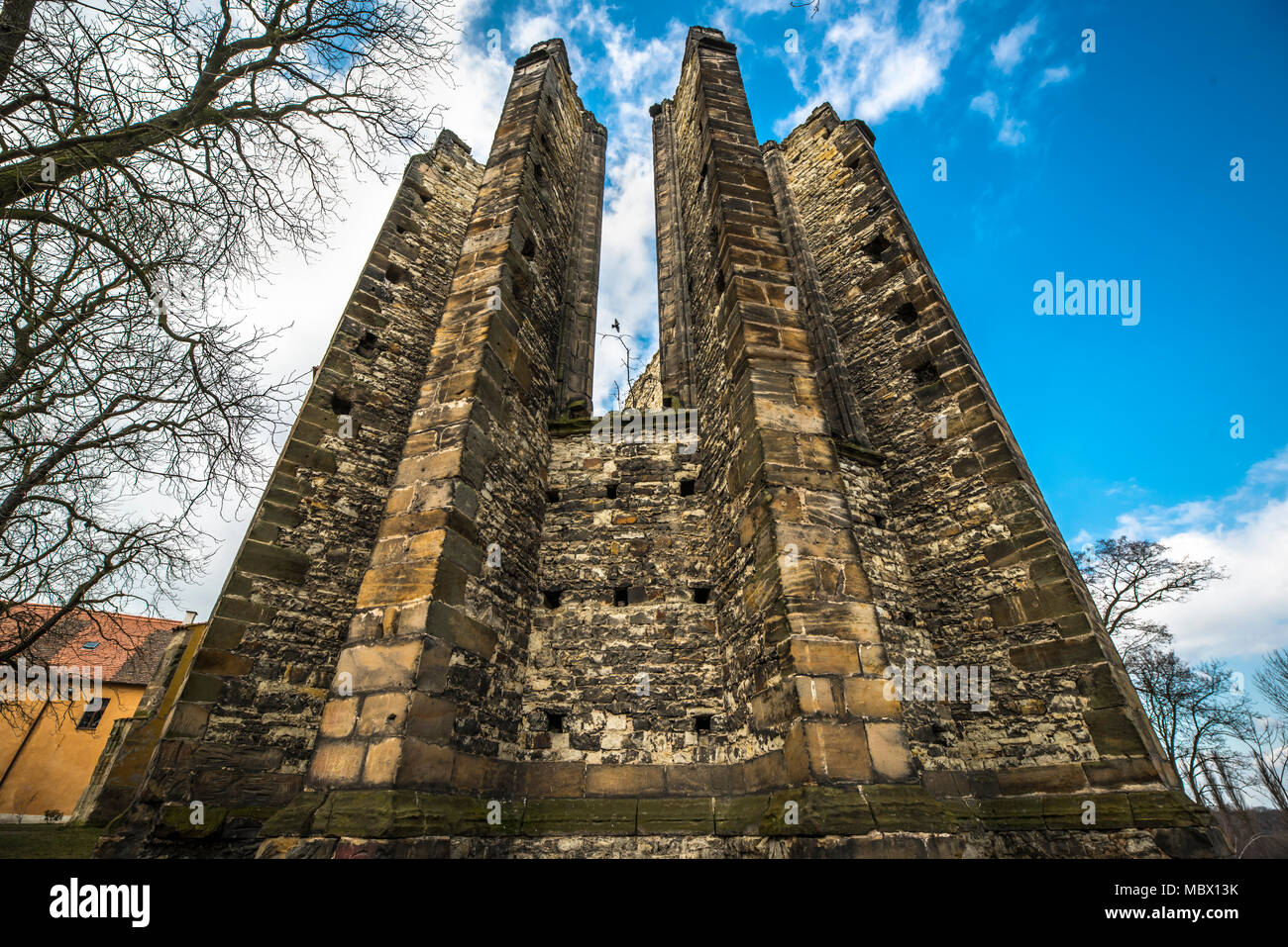 Panensky Tynec, unvollendete gotische Tempel, Kirche Stockfoto