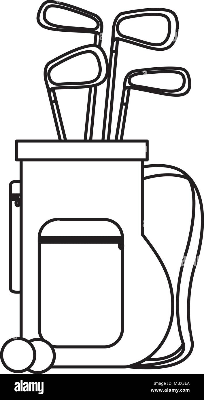 Line professional Sport Golf Schläger im Bag Stock Vektor