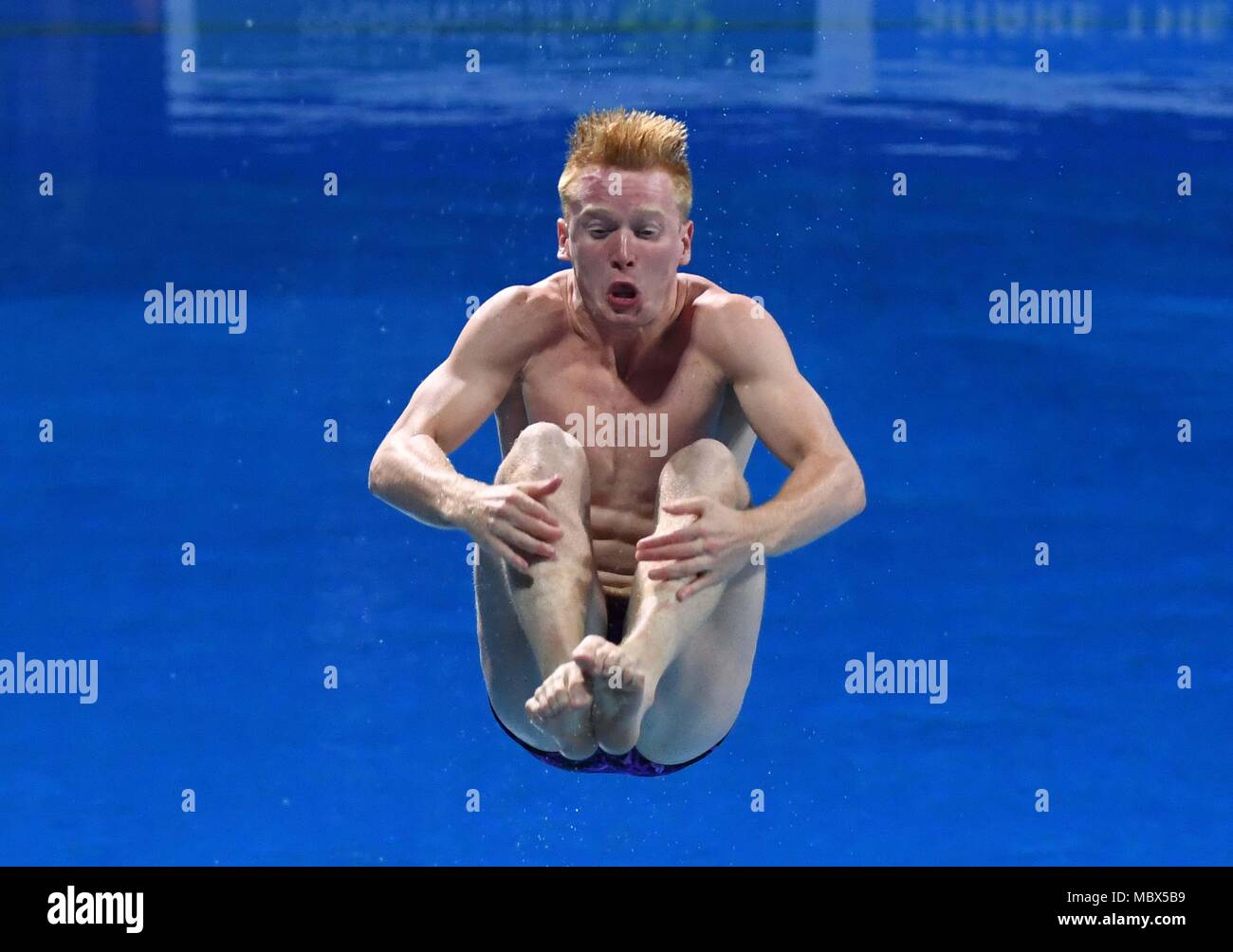 Queensland, Australien. 11. April 2018. James HEATLY (SCO). Tauchen. Mens 1m Sprungbrett endgültig. XXI Commonwealth Games. Oxenford Studios. Gold Coast 2018. Queensland, Australien. 11 Apr, 2018. Credit: Sport in Bildern/Alamy leben Nachrichten Stockfoto