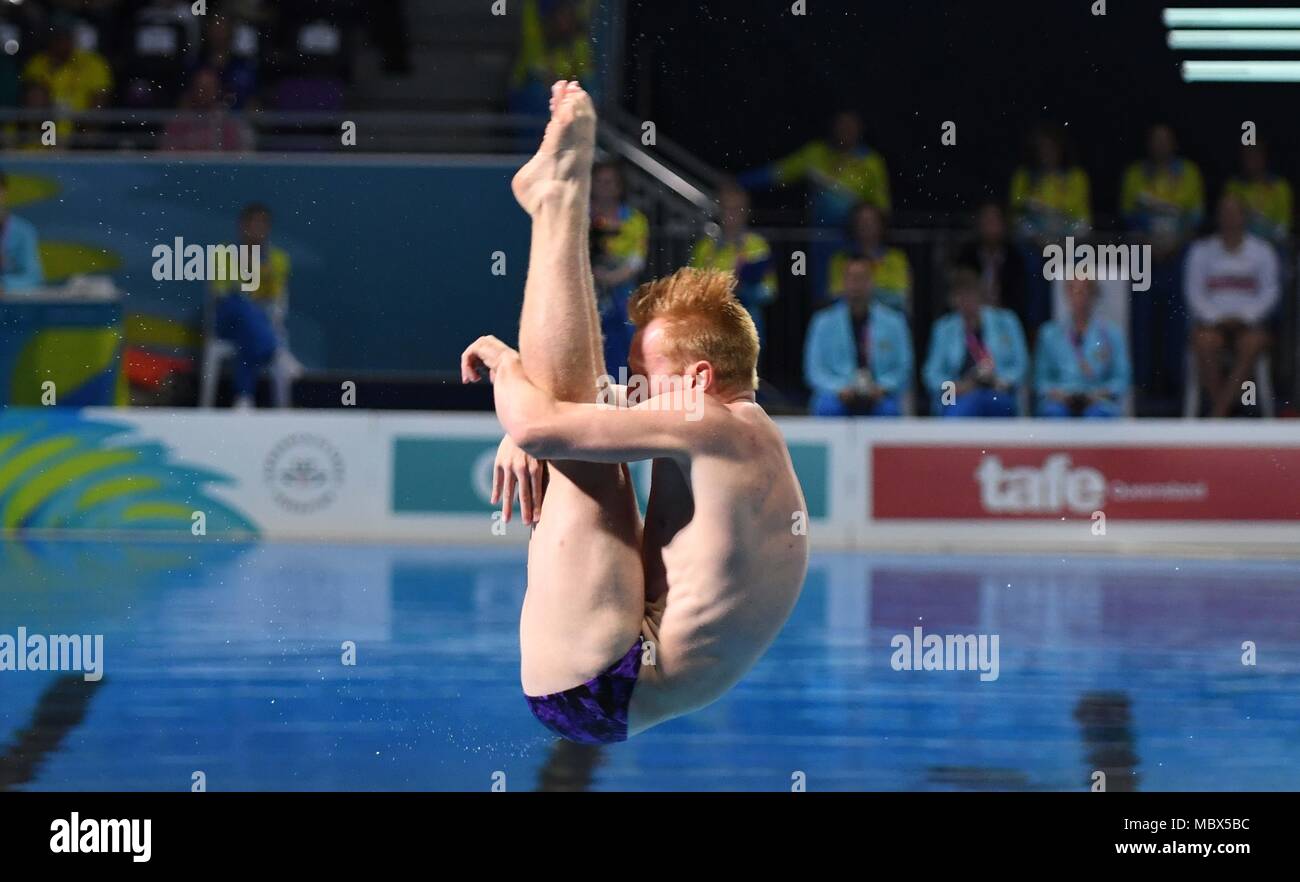 Queensland, Australien. 11. April 2018. James HEATLY (SCO). Tauchen. Mens 1m Sprungbrett endgültig. XXI Commonwealth Games. Oxenford Studios. Gold Coast 2018. Queensland, Australien. 11 Apr, 2018. Credit: Sport in Bildern/Alamy leben Nachrichten Stockfoto
