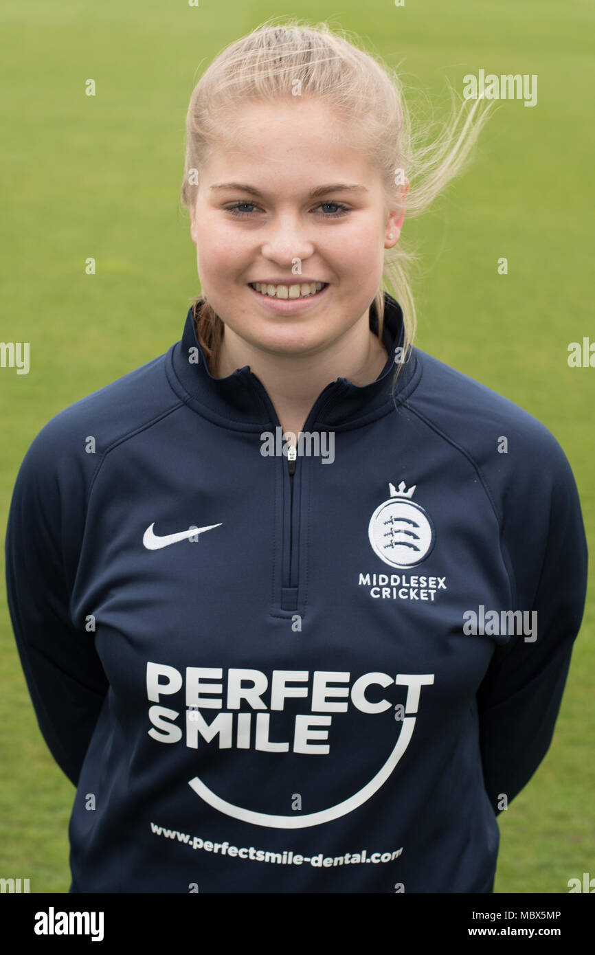 London, Großbritannien. 11 Apr, 2018. Thorpe von Middlesex County Cricket Club Mannschaft der Frauen. Quelle: David Rowe/Alamy leben Nachrichten Stockfoto