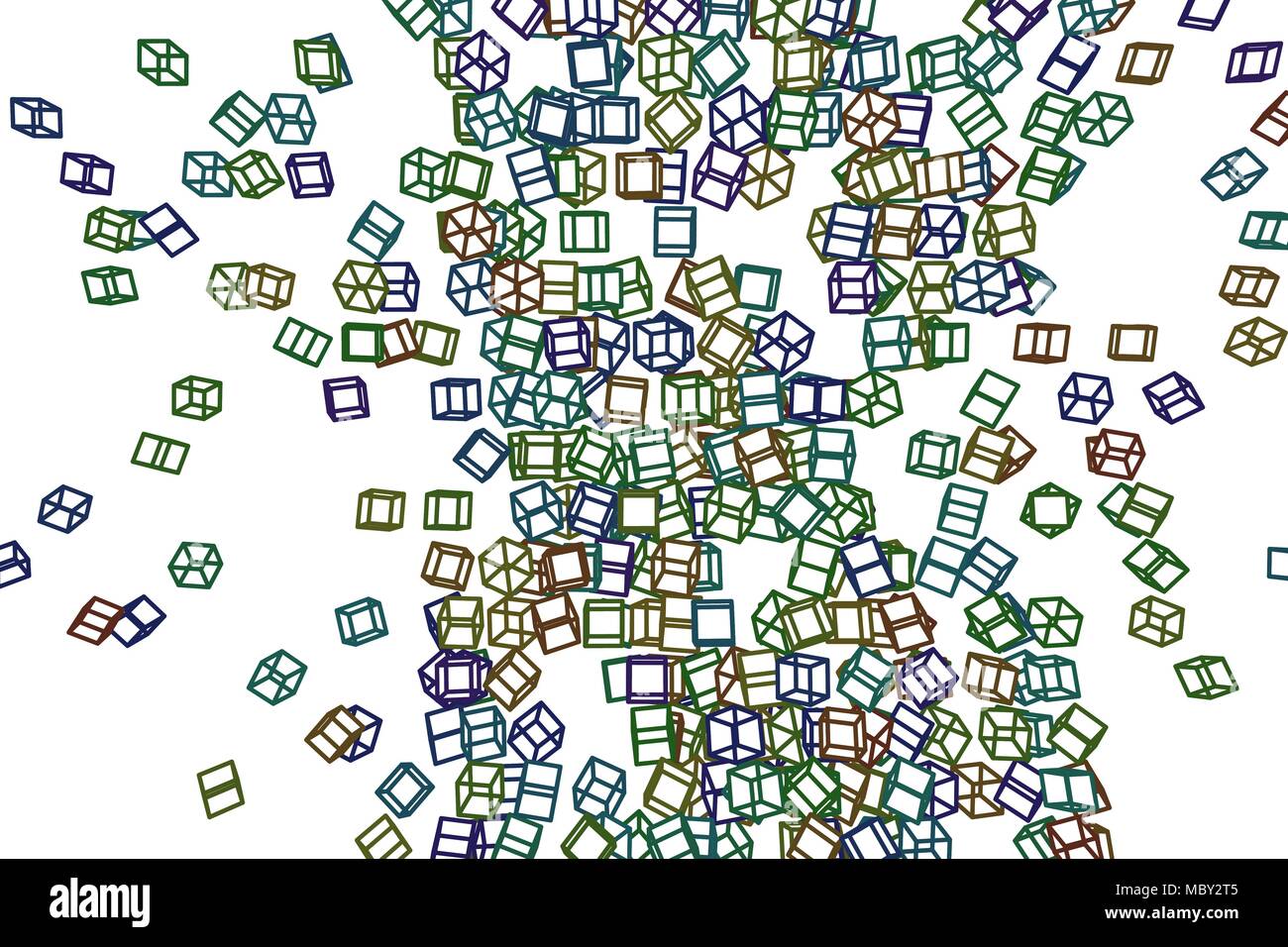 Form von Quadrat, Rechteck, abstrakten Hintergrund Muster. 3D-Perspektive betrachten. Vector Illustration Grafik. Stock Vektor