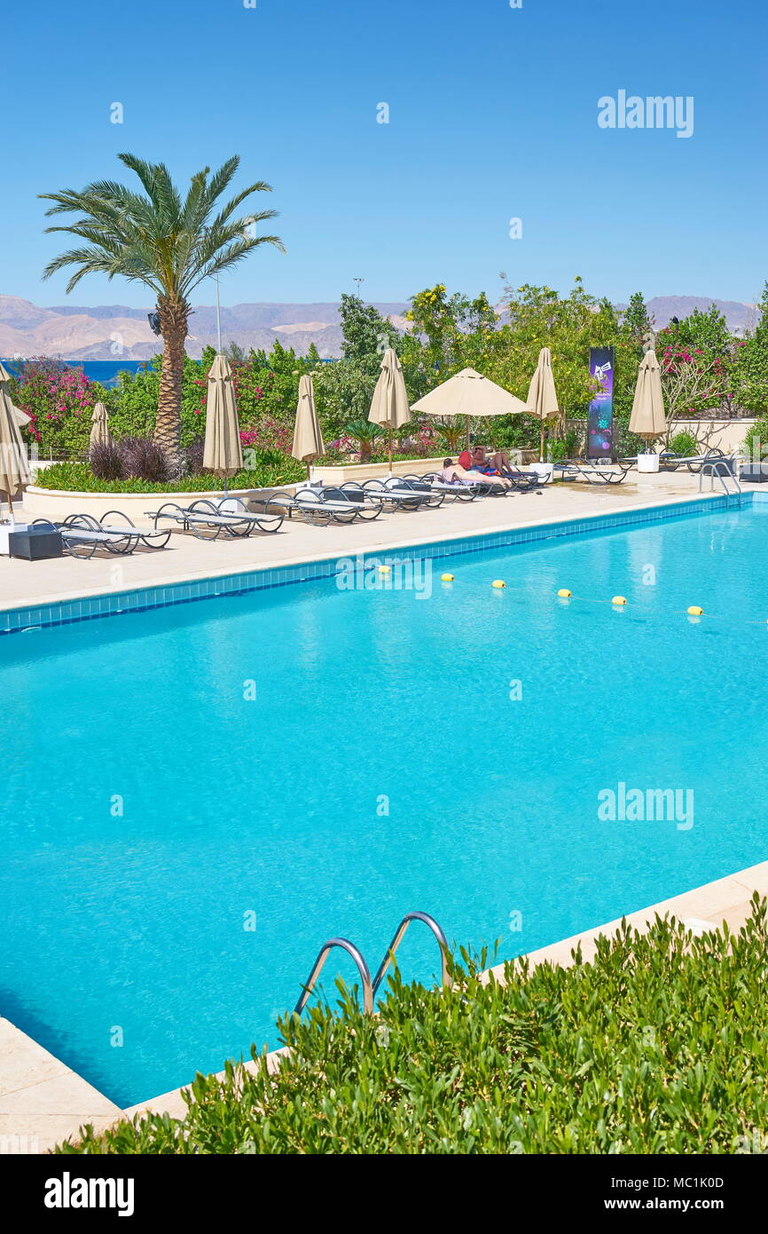 Beach Resort Berenice, Aqaba, Jordanien Stockfoto
