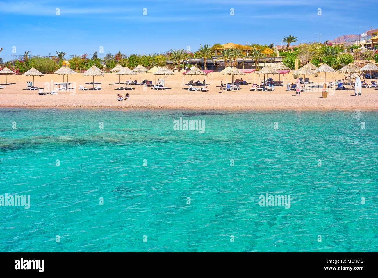 Beach Resort Berenice, Aqaba, Jordanien Stockfoto