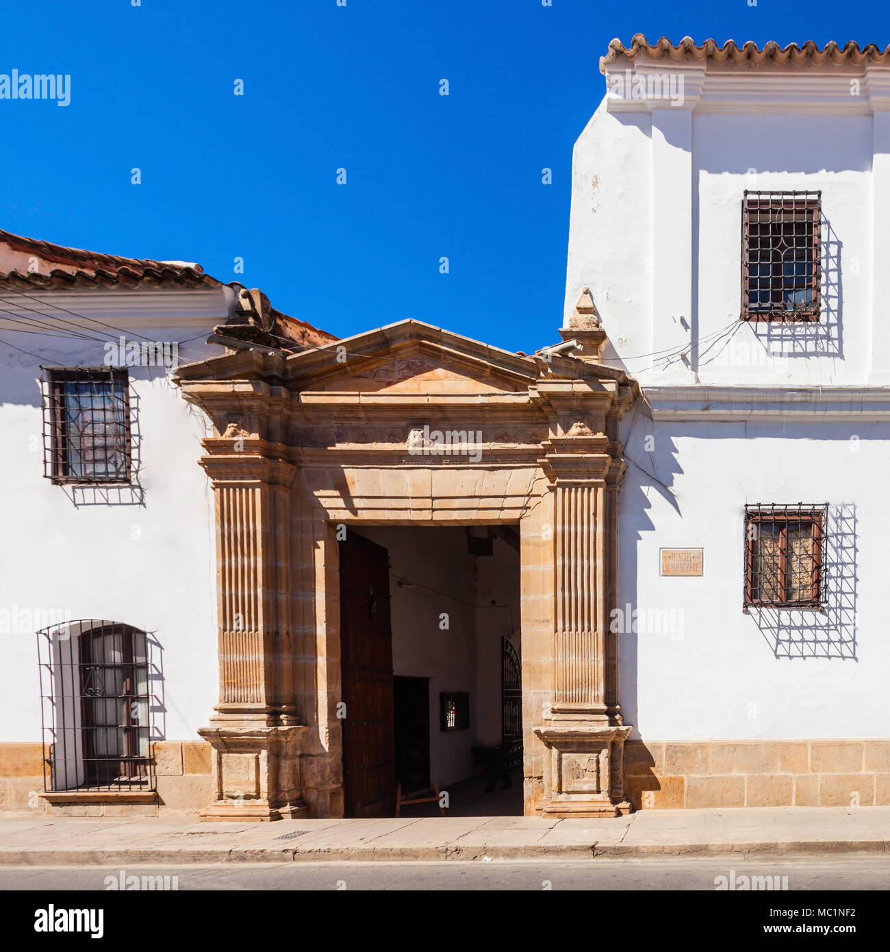 Museo Charcas (University Museum Colonial und Anthropologischen) in Sucre, Bolivien Stockfoto
