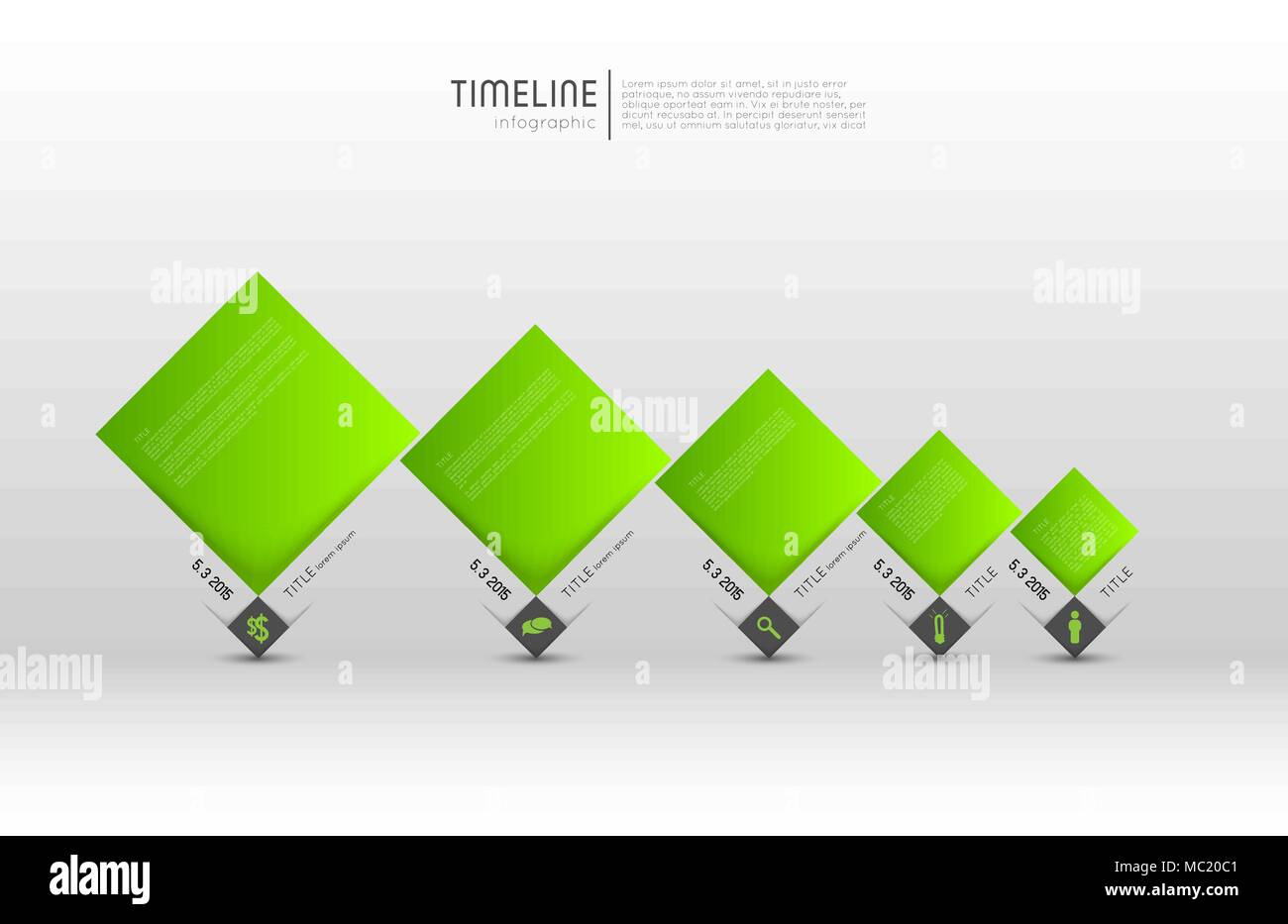 Timeline Infografik Vorlage mit Symbolen Stock Vektor