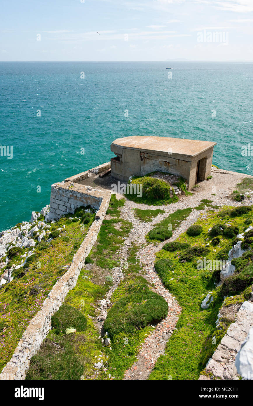Zweiten Weltkrieg Bunker an der Stelle, an der Europa, Gibraltar Stockfoto