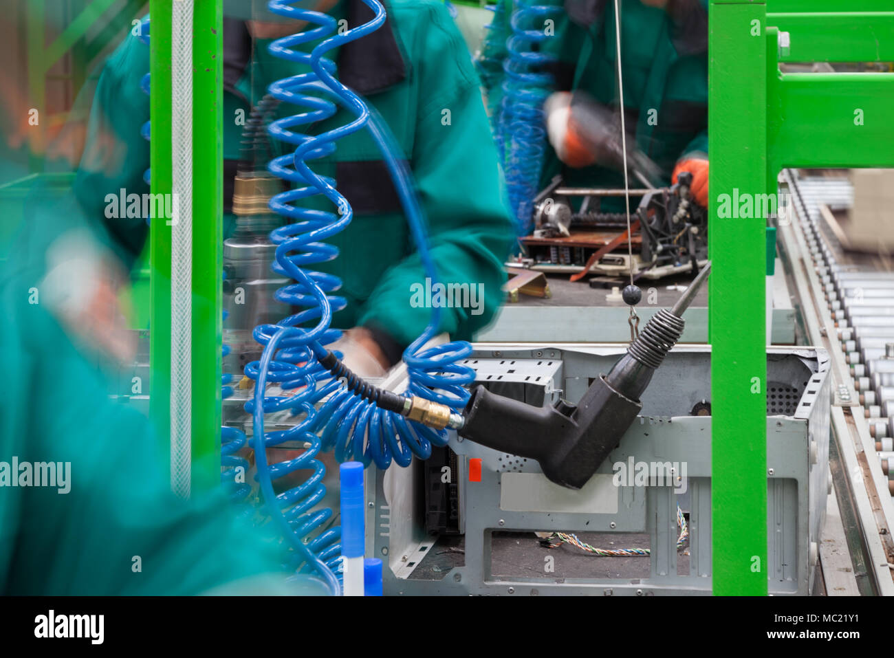 Elektronik Entsorgung Recycling Factory Computer Stockfoto