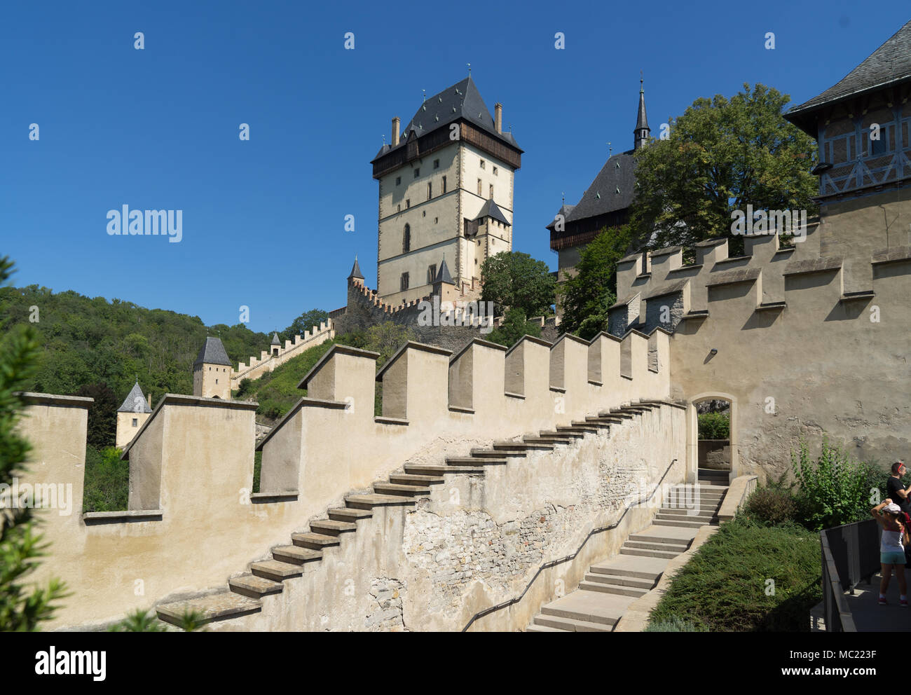 Burg Karlstein, Südböhmen, Tschechien. Stockfoto