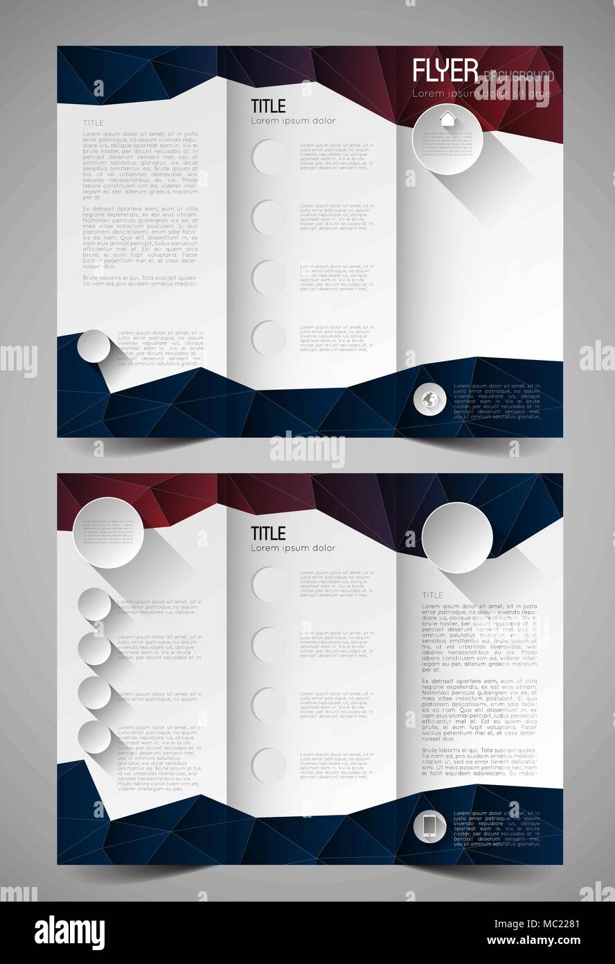 Etui Broschure Vorlage Mit Dreiecken Design Vorlage Mit Geringer Polygoneffekt Stock Vektorgrafik Alamy