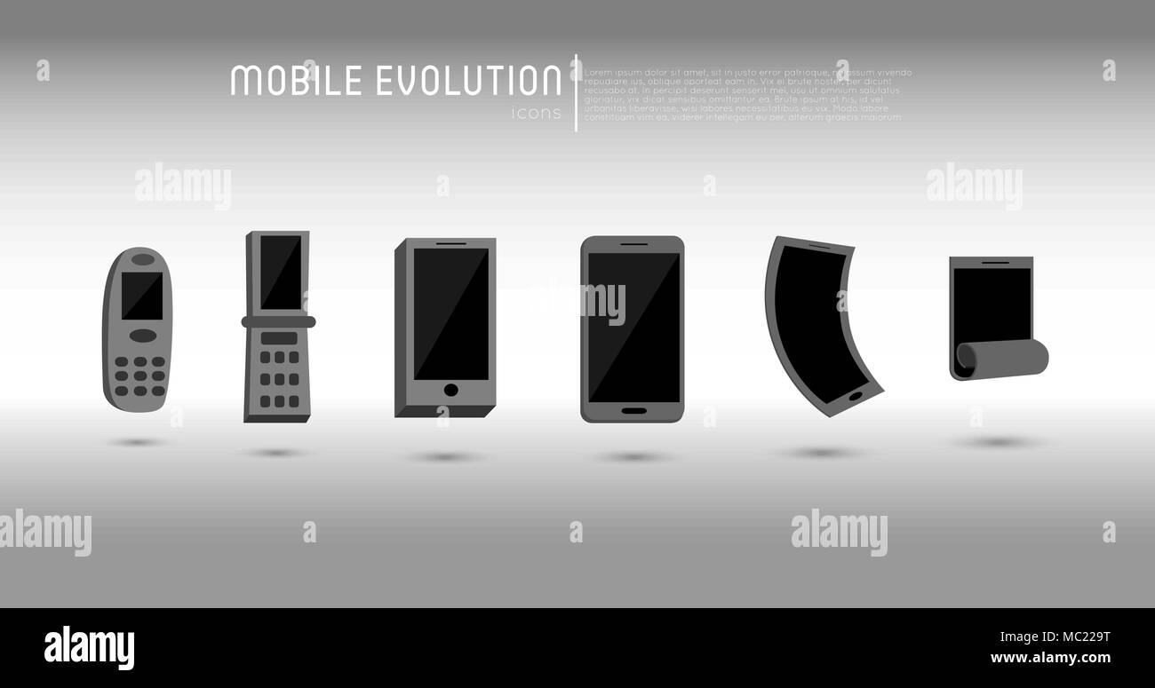 Sammlung von mobilen evolution Icons Stock Vektor