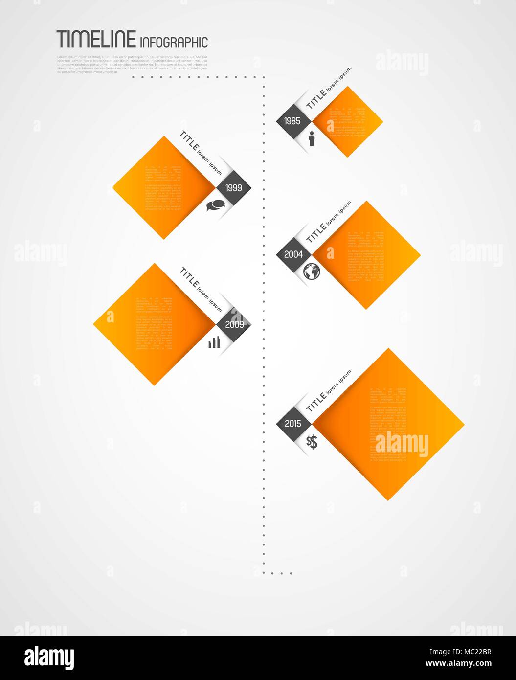 Timeline Infografik Vorlage mit Symbolen Stock Vektor