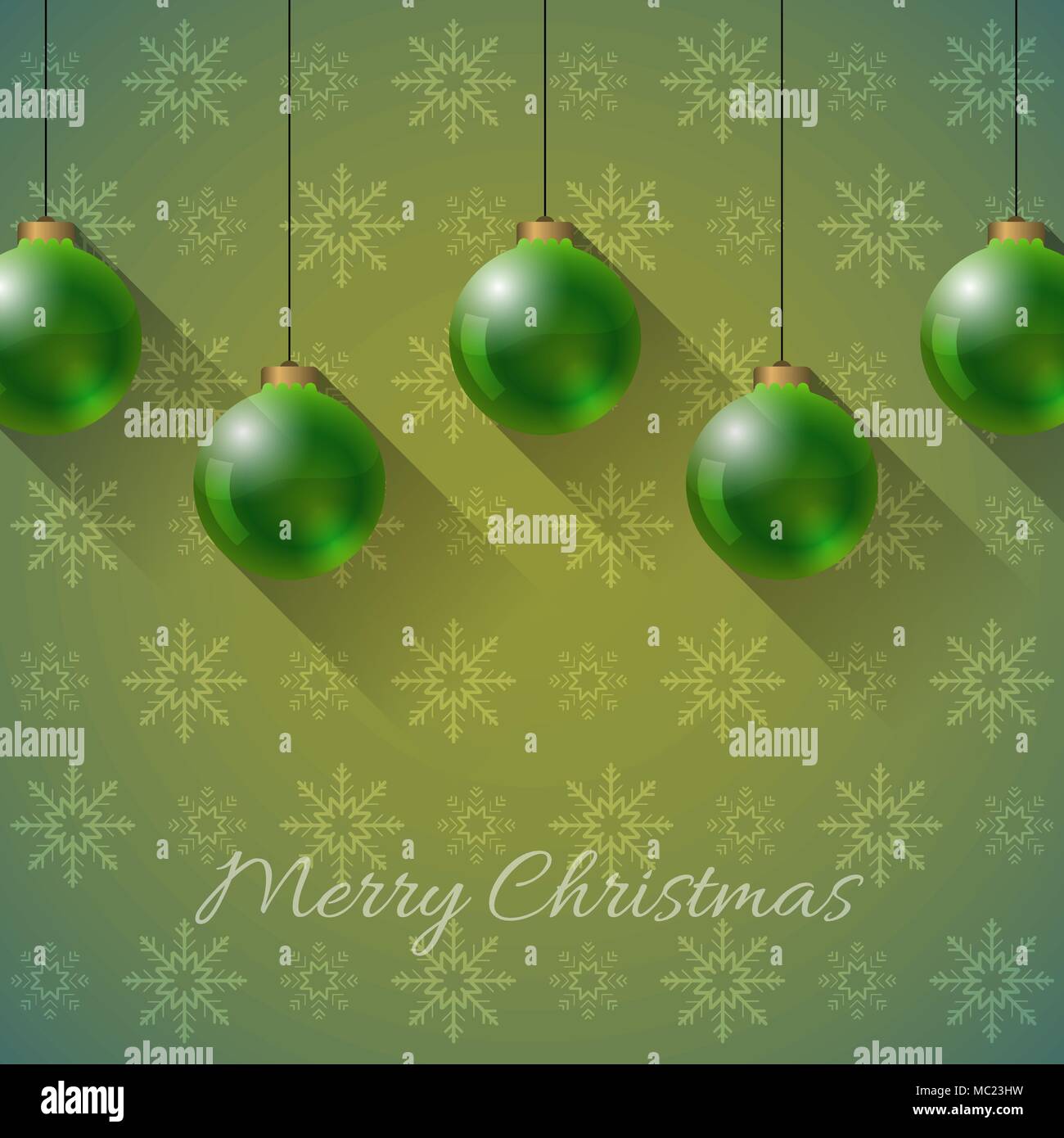 Abstrakte Weihnachten Hintergrund mit Schneeflocken und Weihnachtskugeln Stock Vektor