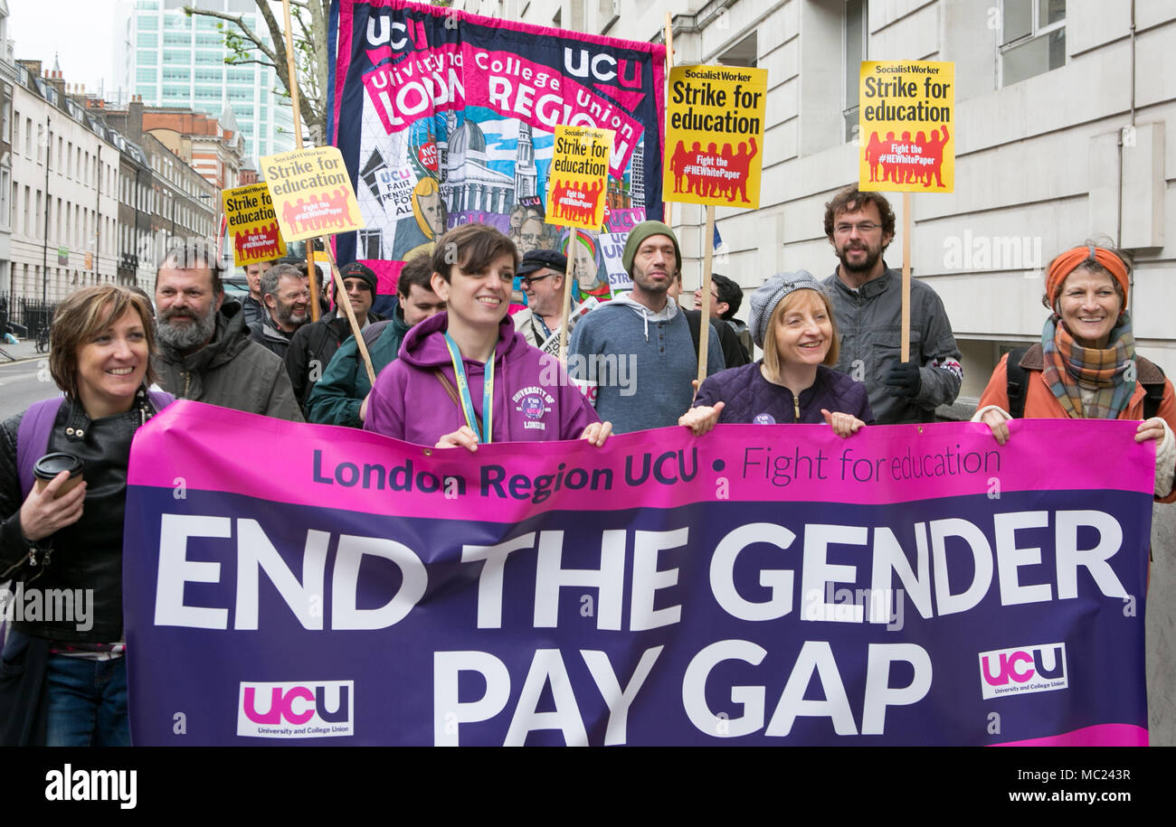 Großbritannien London 25th. Mai 2016 Universitätsspende UCU-Demonstration ruft zur Beendigung der geschlechtsspezifischen Lohnunterschiede auf Stockfoto