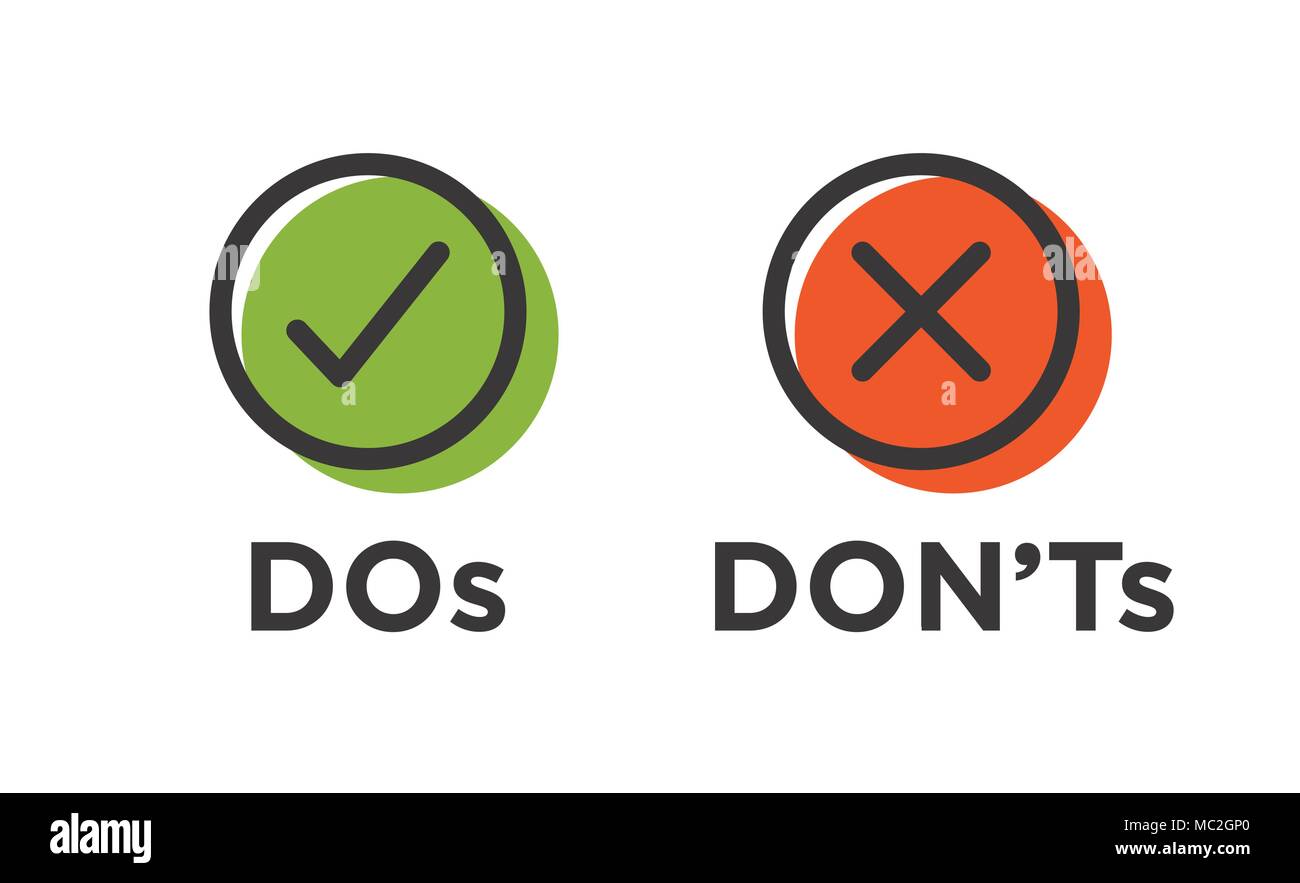 Tun und oder Gute und Schlechte Symbole w Positive und Negative Symbole Stock Vektor