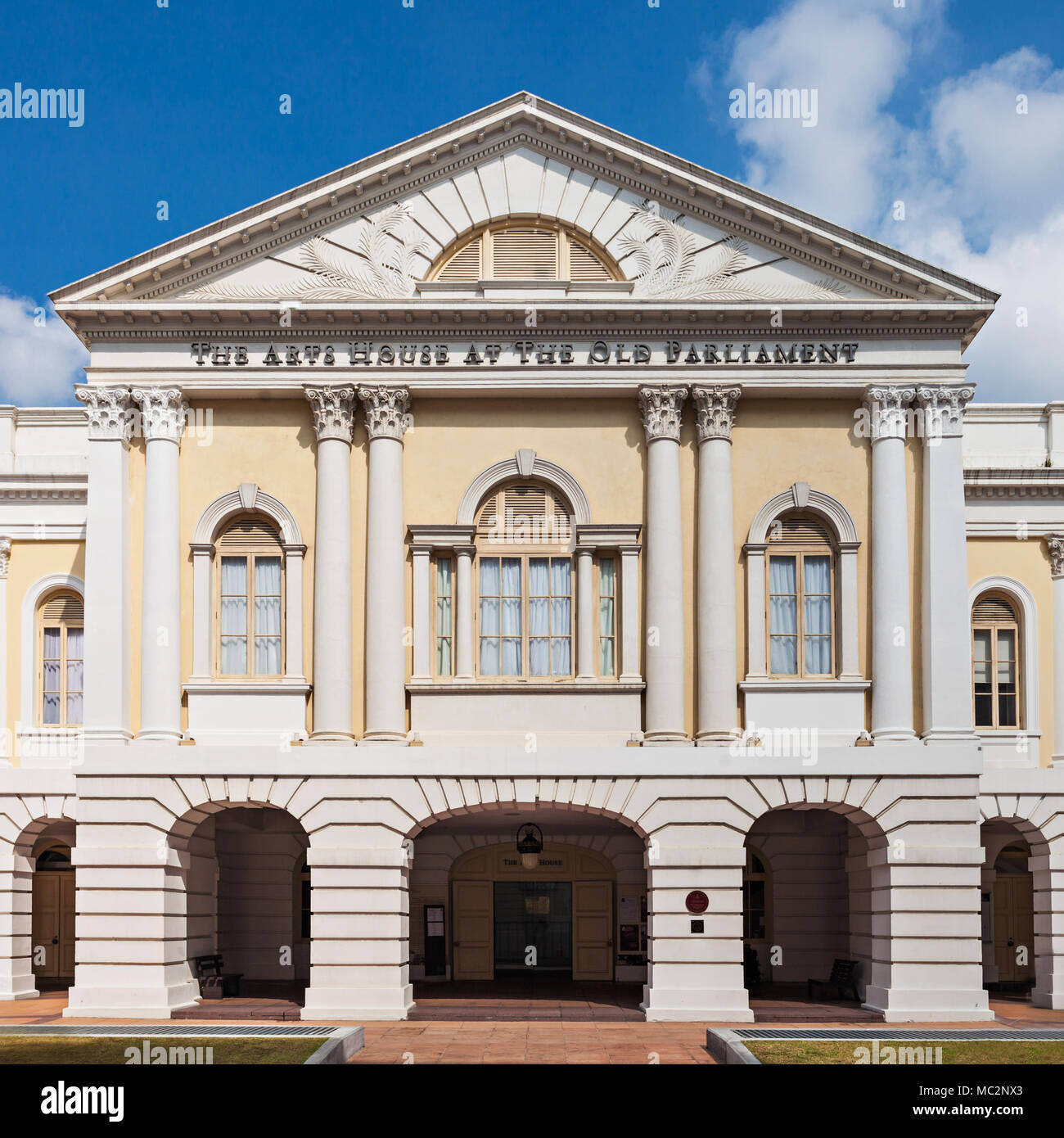 Kunst Haus (ehemals Old Parliament House) ist ein Gebäude in Singapur Stockfoto