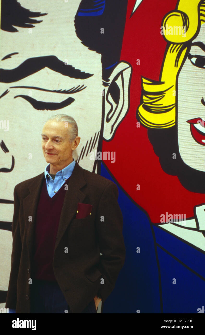 Roy Lichtenstein, amerikanischer Pop-Art Künstler, bei der Eröffnung