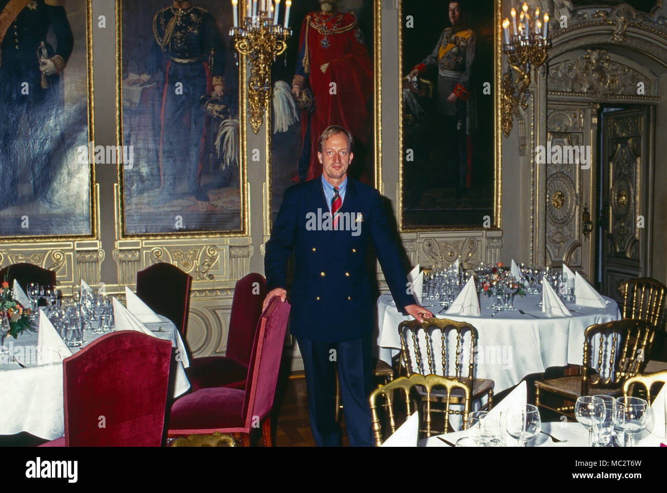 Erbprinz Karl Friedrich von Hohenzollern in Sigmaringen, Deutschland 1986. Der thronfolger Karl Friedrich, Prinz von Hohenzollern, Sigmaringen, Deutschland 1986. Stockfoto