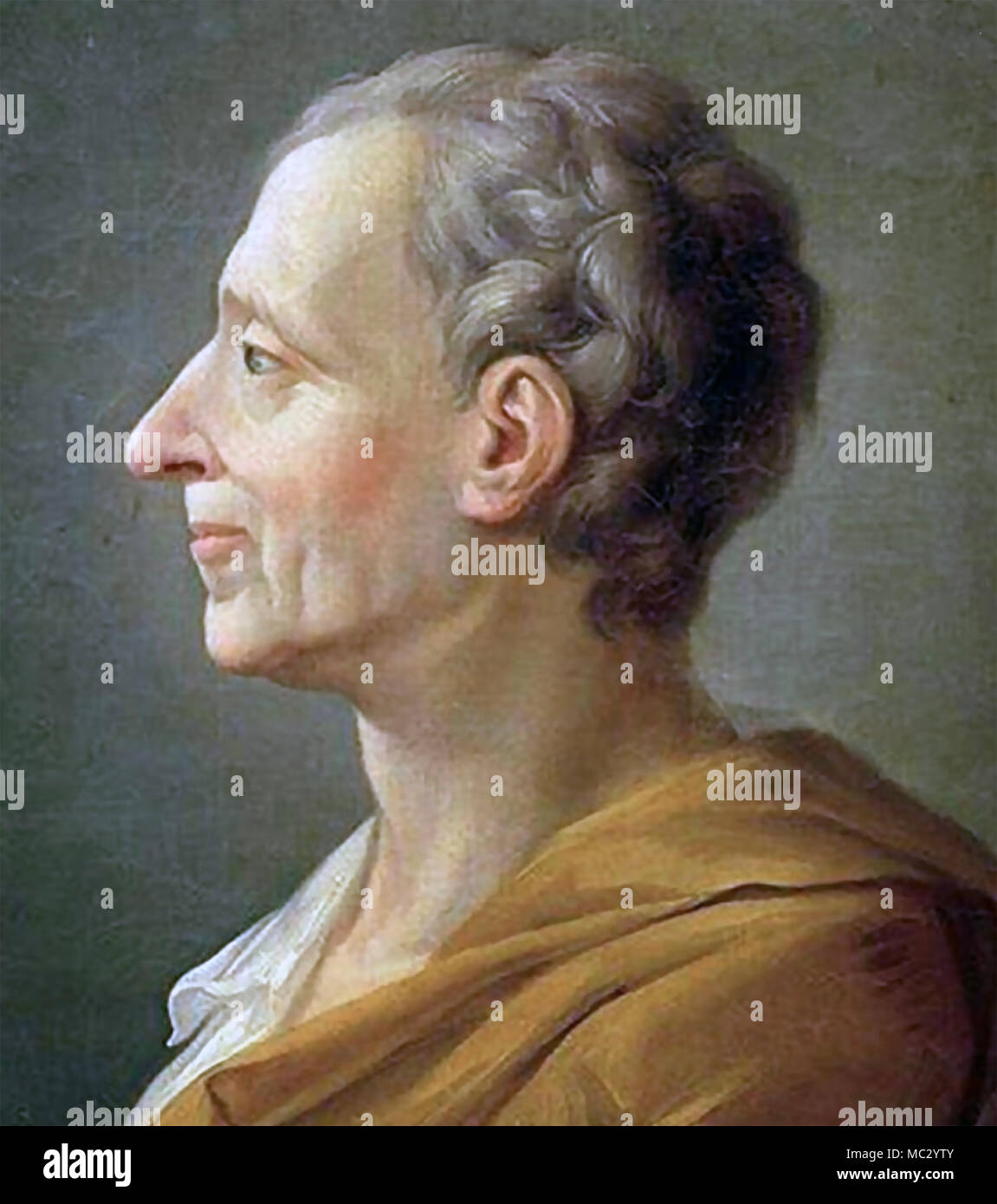 CHARLES LOUIS BARON MONTESQUIEU (1689-1755) Französische Richter und politischen Philosophen in 1728 Stockfoto
