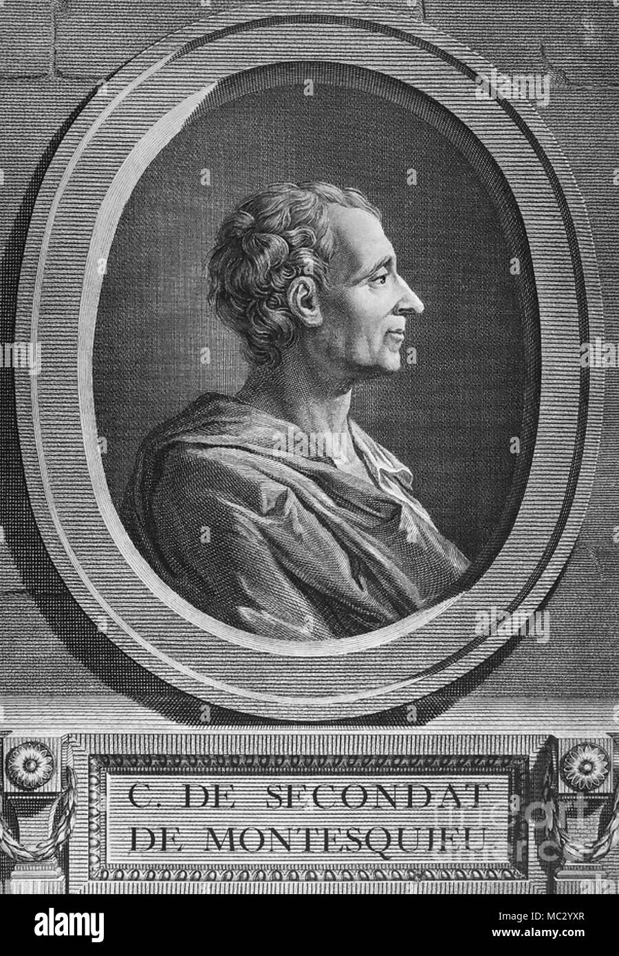 CHARLES LOUIS BARON MONTESQUIEU (1689-1755) Französische Richter und politischer Philosoph Stockfoto