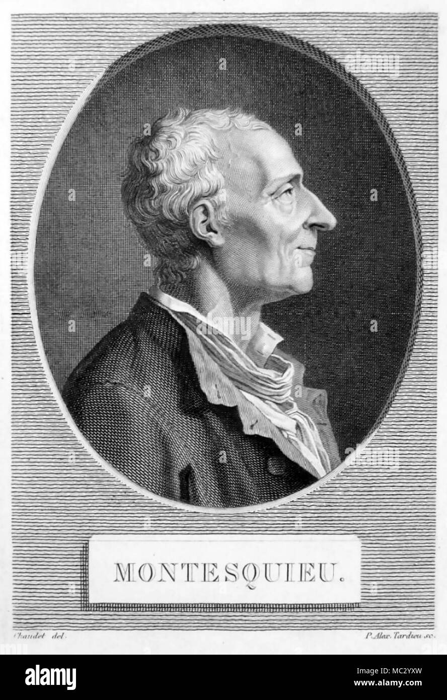 CHARLES LOUIS BARON MONTESQUIEU (1689-1755) Französische Richter und politischer Philosoph Stockfoto