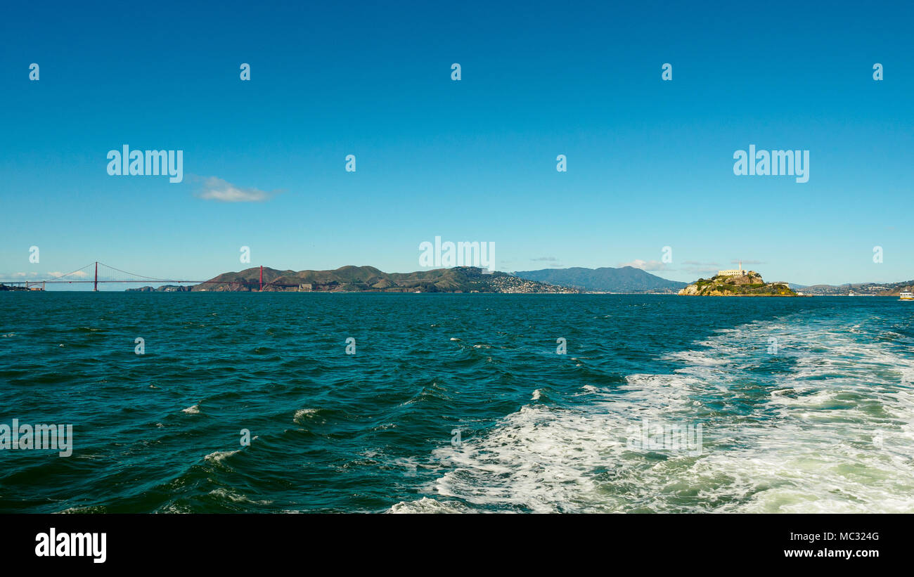 Alcatraz Island, einer historischen Gefängnis in der Bucht von San Francisco, Kalifornien, USA Stockfoto