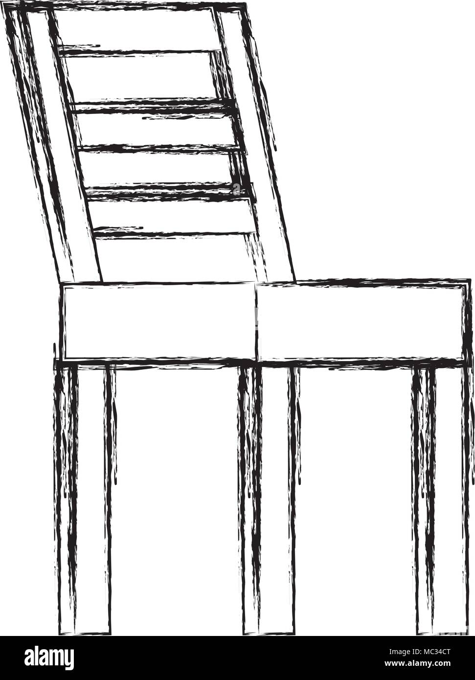 Holzstuhl isolierten Symbol Stock Vektor