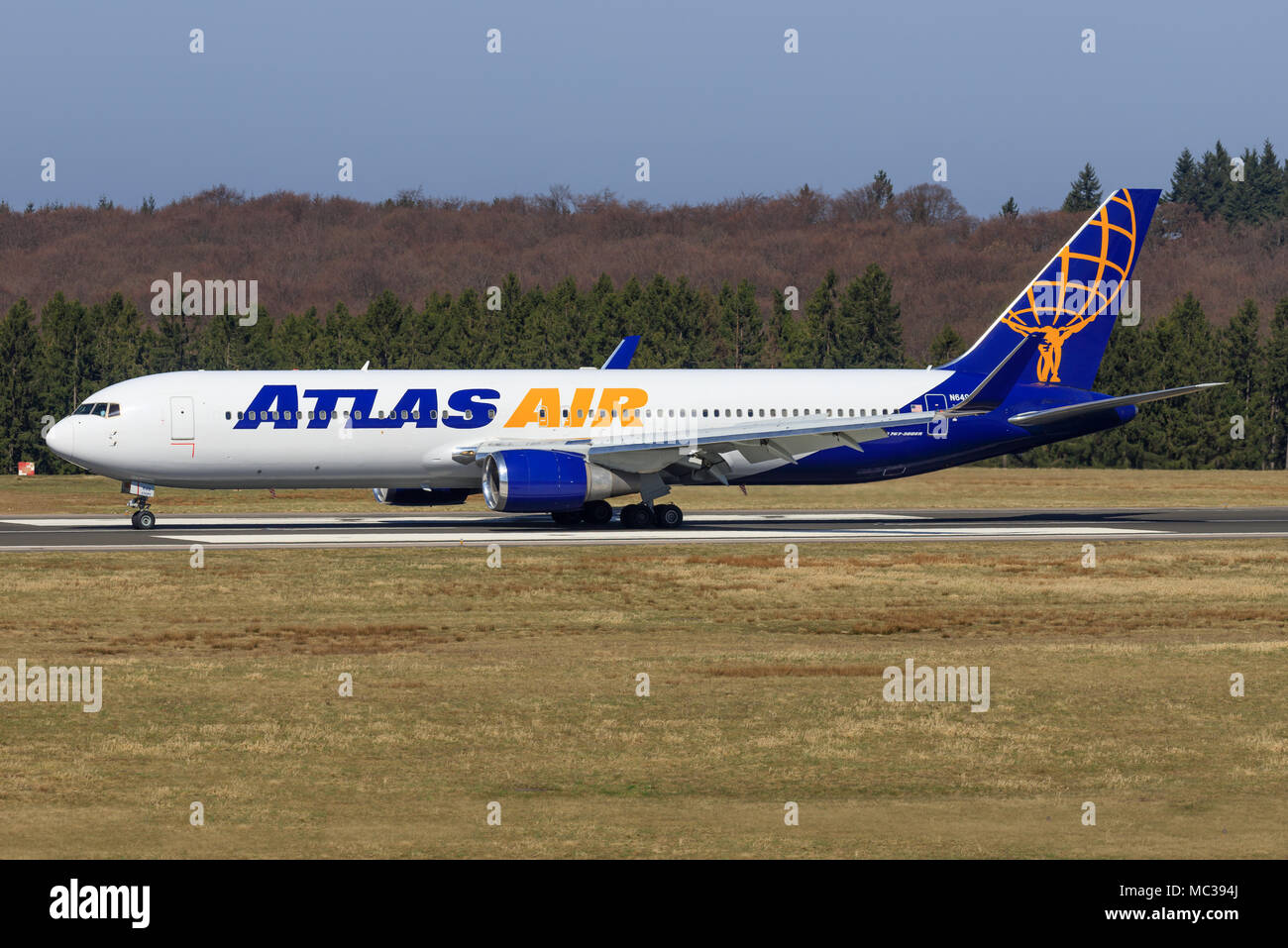 Hahn/Deutschland: Boeing 767 von Atlas am Hahn/Deutschland 28.03.2017 Stockfoto