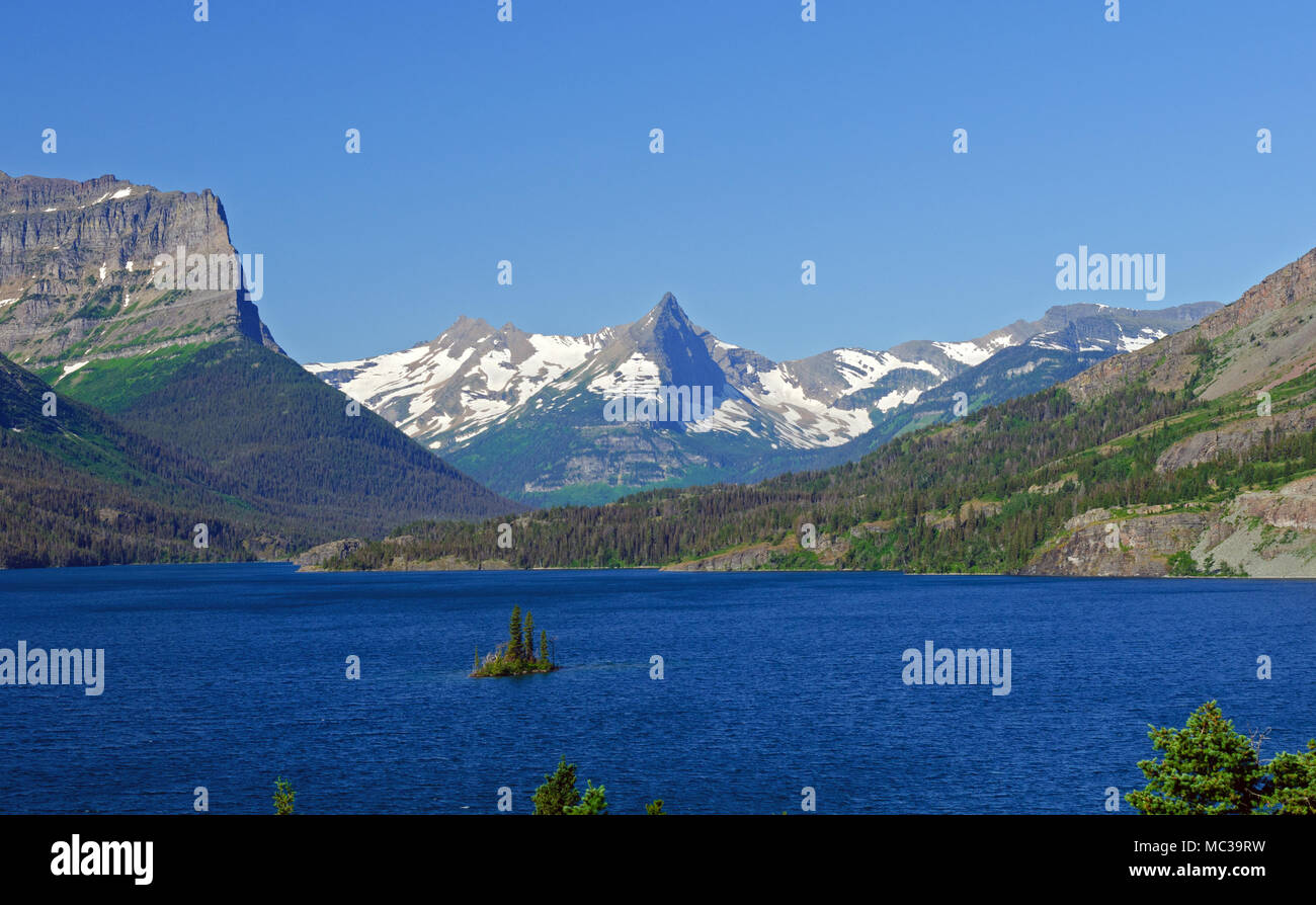 Knallen Berge und St. Mary Lake im Glacier National Park Stockfoto