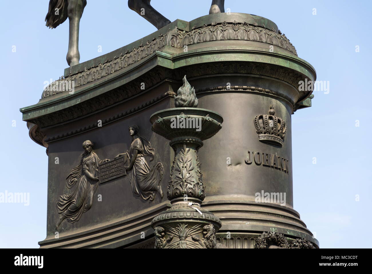 König Johann Statue, Johann von Sachsen Denkmal in Dresden, Deutschland Stockfoto