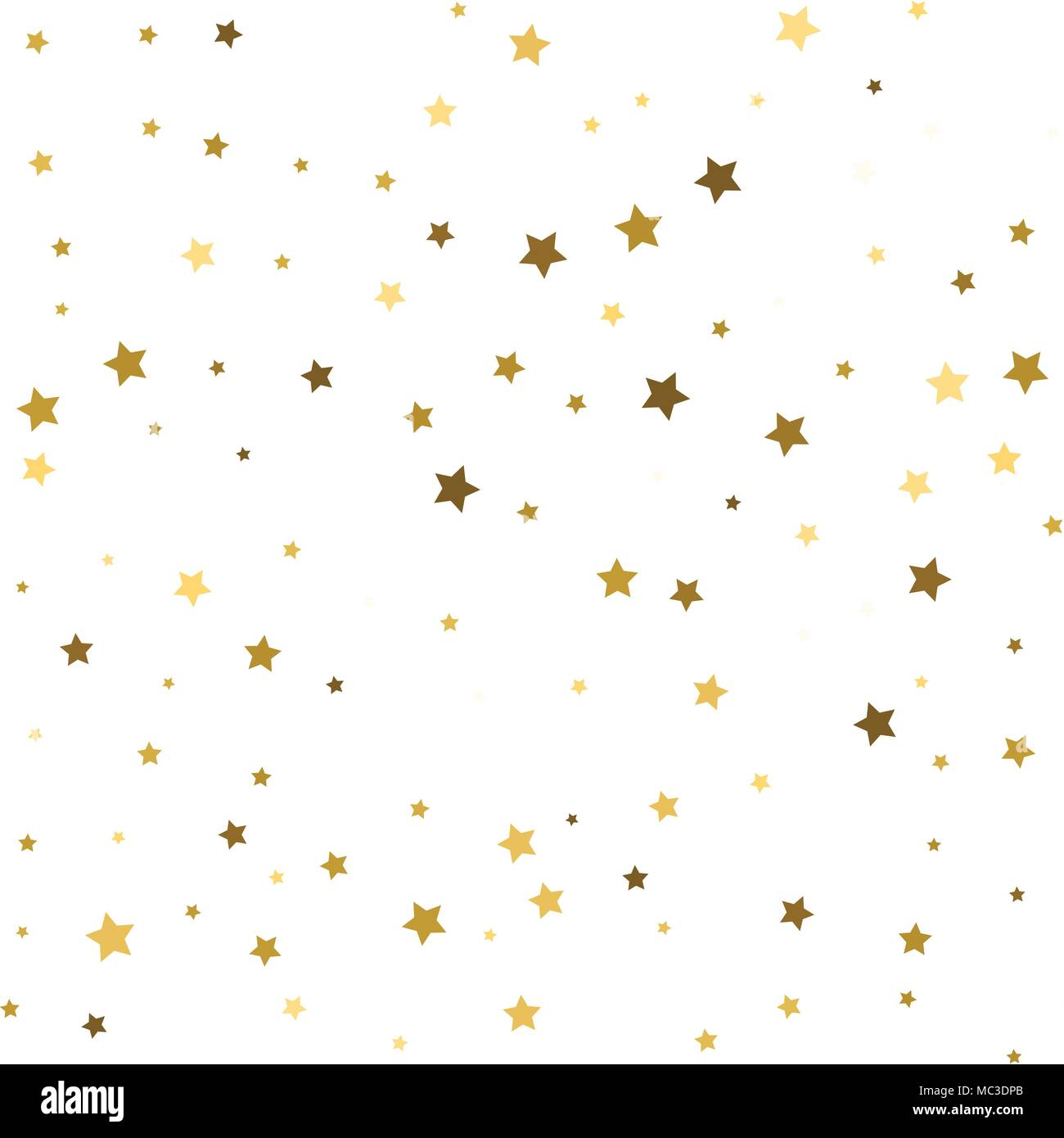 Urlaub Hintergrund, nahtlose Muster mit Sternen. gold und silber stern Konfetti. Vector Illustration. Nahtlose Muster Stock Vektor