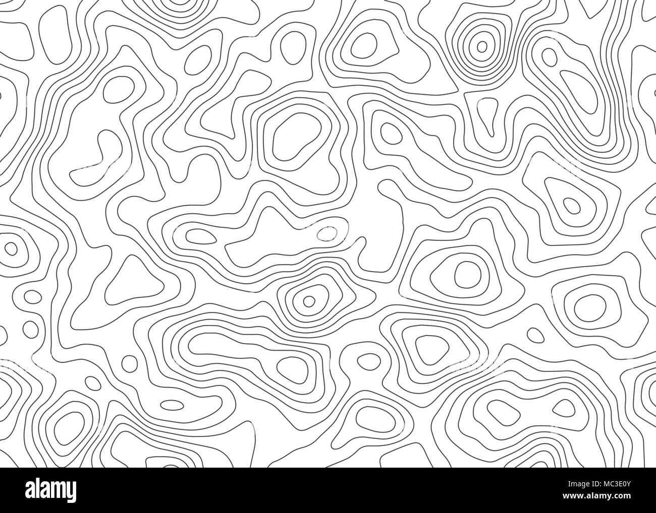 Topografische Karte Kulisse. Bedingte Geographie Regelung und das Gelände weg. Konturlinie abstrakt Hintergrund. Stock Vektor