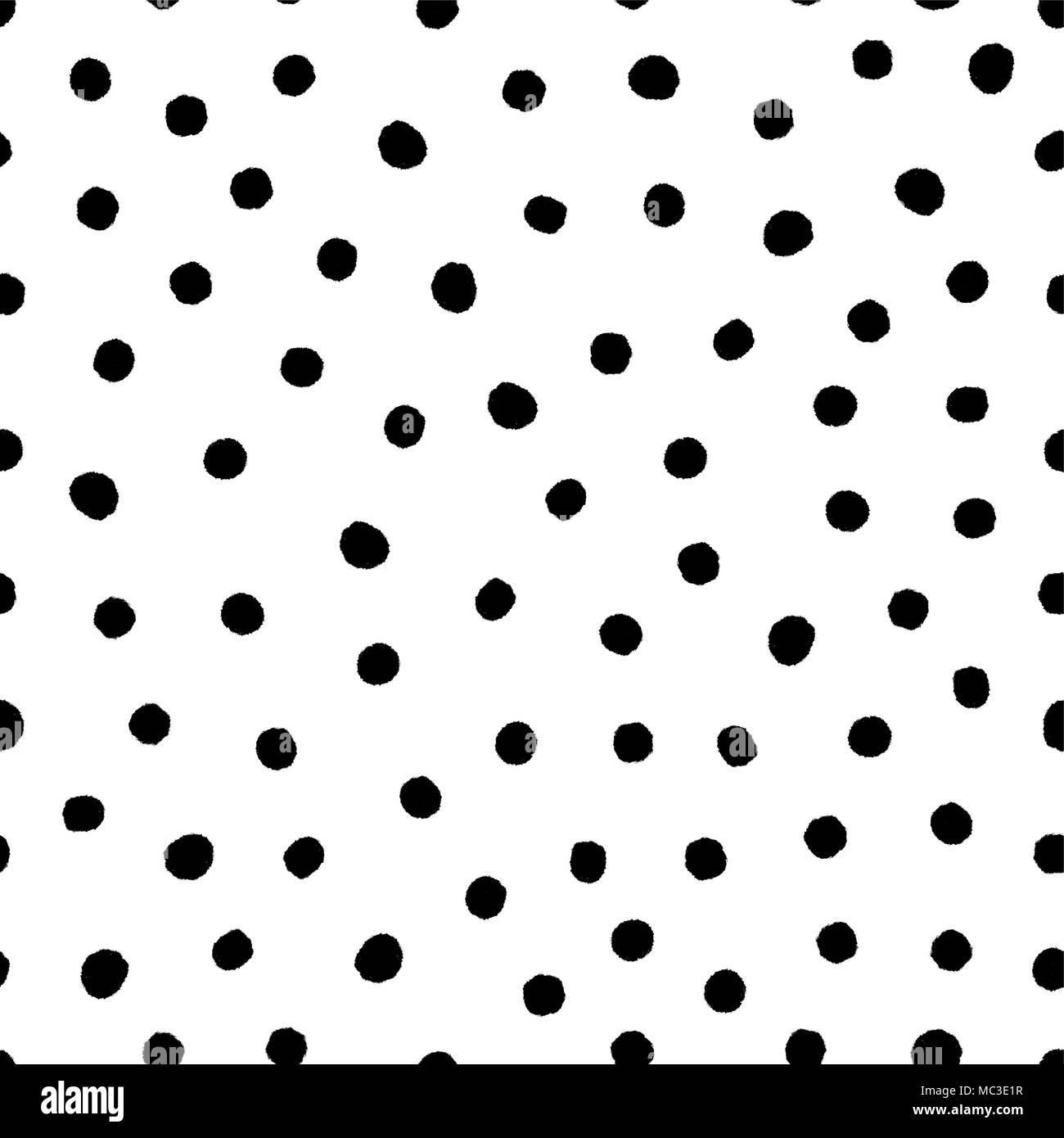 Hand Kreise gezeichnet, Polka Dot nahtlose Muster. Grunge doodle gepunktete endlosen Kulisse. Ink blots Hintergrund Stock Vektor