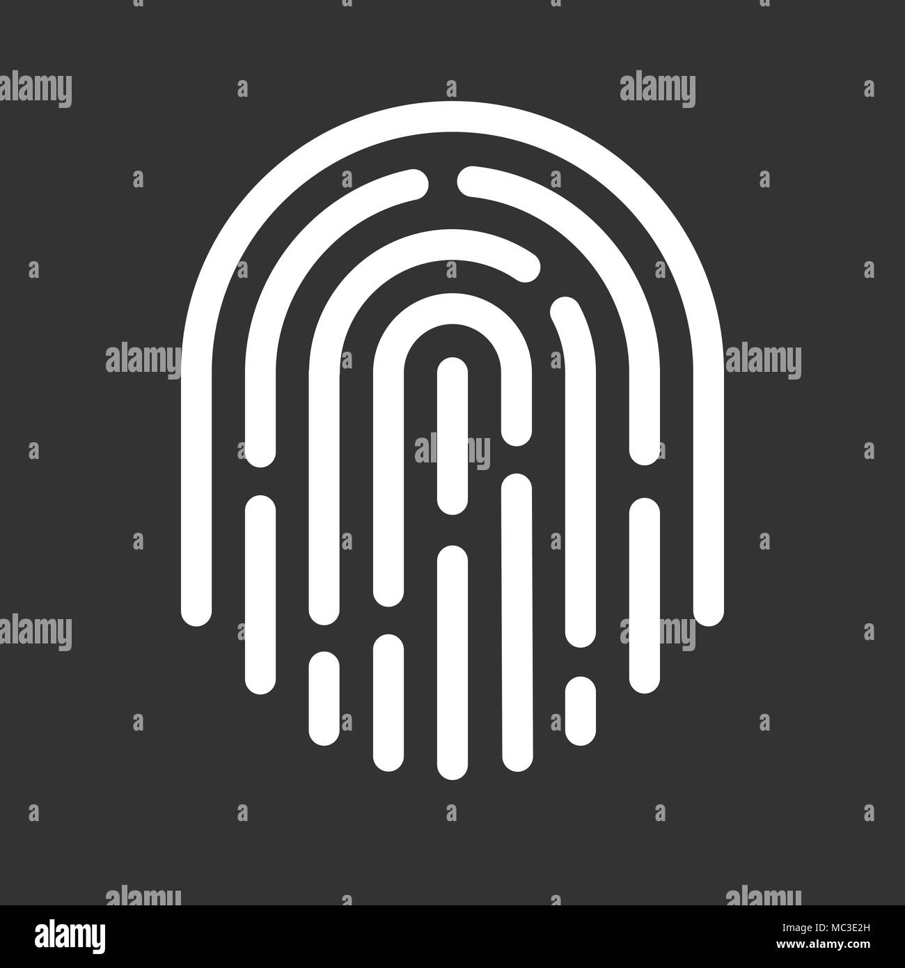 Fingerprint Symbol. Berührungsschutz Symbol. Sichere Identifikation Zeichen Stock Vektor
