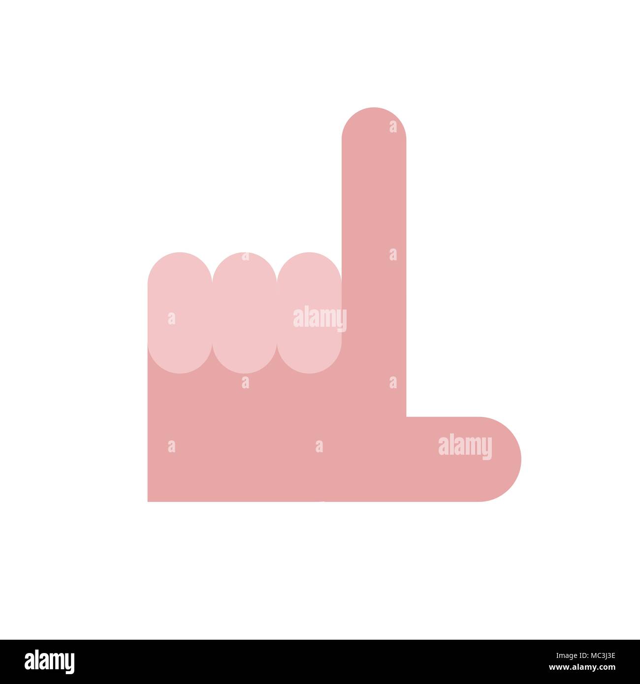 Verlierer Zeichen vom Finger. Symbol Mann, der unglücklich ist. Stock Vektor