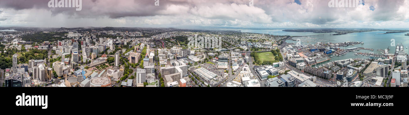 Multi-shot Panorama ov Stadt Auckland und Umgebung, Neuseeland Stockfoto