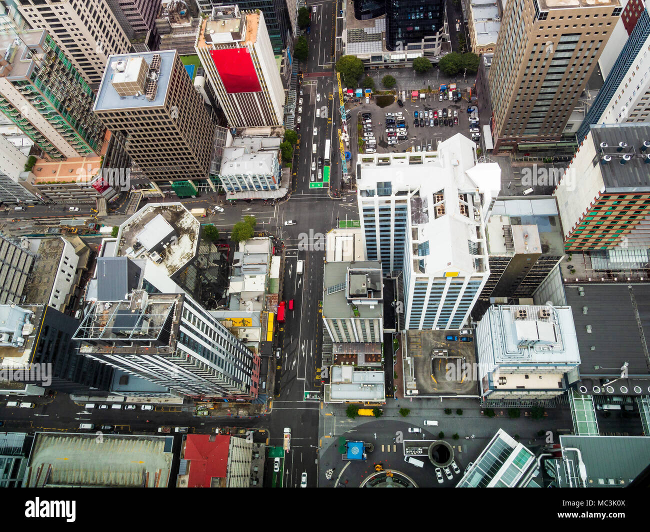 Luftbild des Central Business District, Auckland, Neuseeland Stockfoto