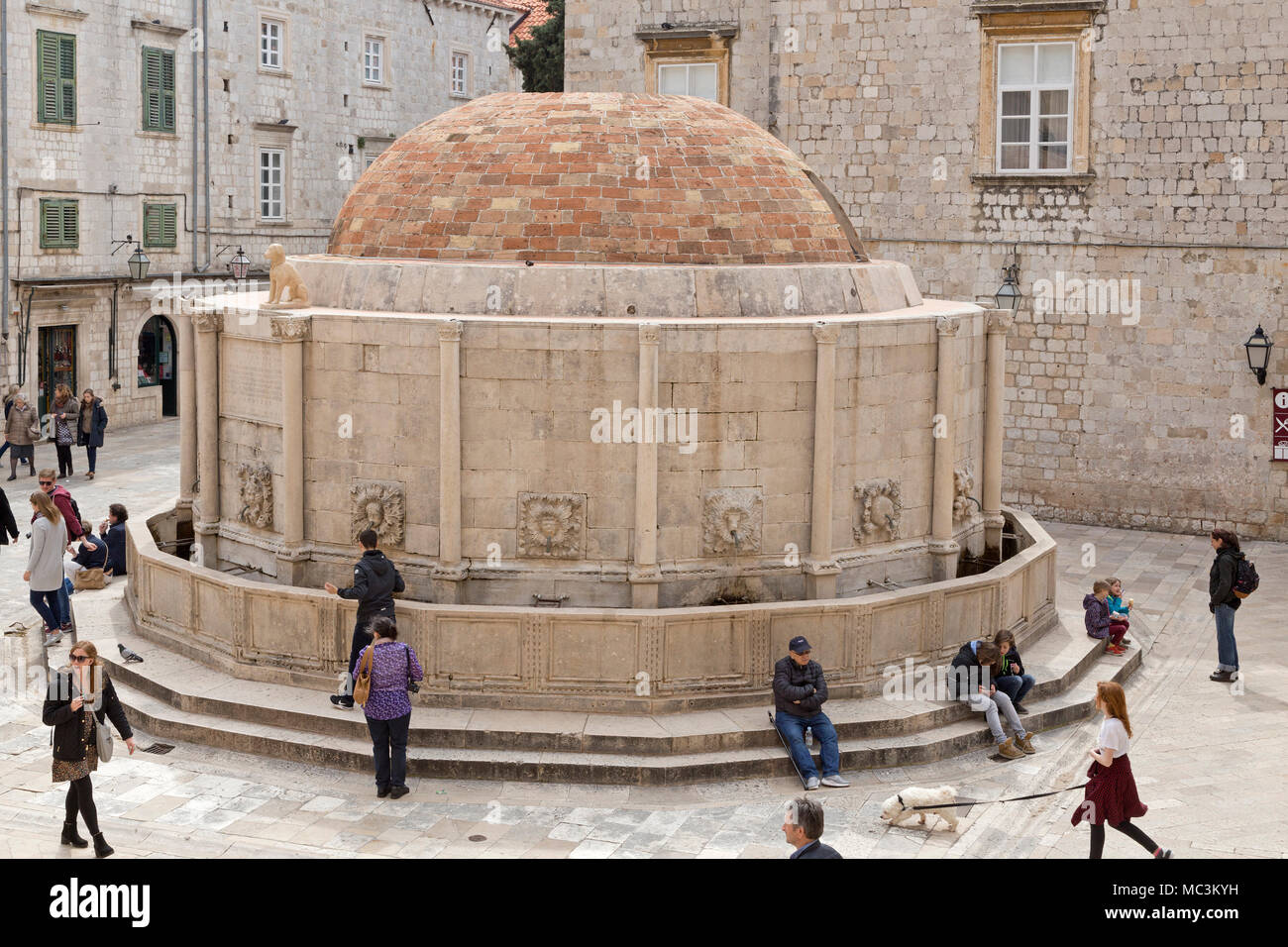 Große Onophrian Brunnen, Altstadt, Dubrovnik, Kroatien Stockfoto