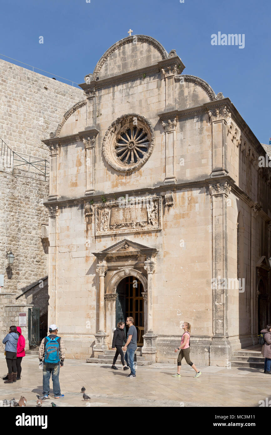 Kirche St. Heil, Stradun, Altstadt, Dubrovnik, Kroatien Stockfoto