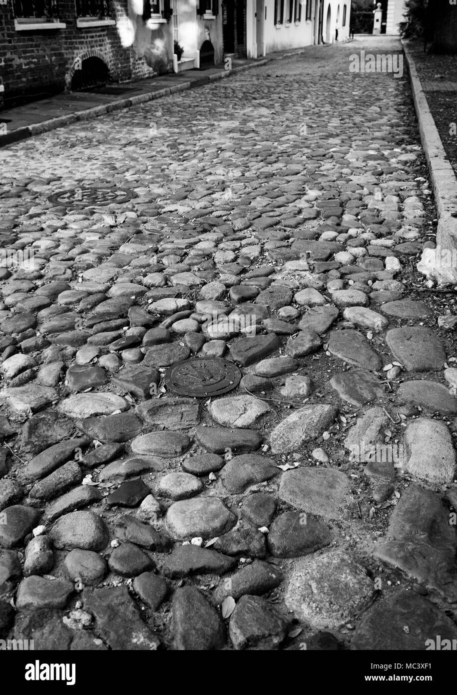 Zusammenfassung Hintergrund der alten Kopfsteinpflaster anzeigen Stockfoto