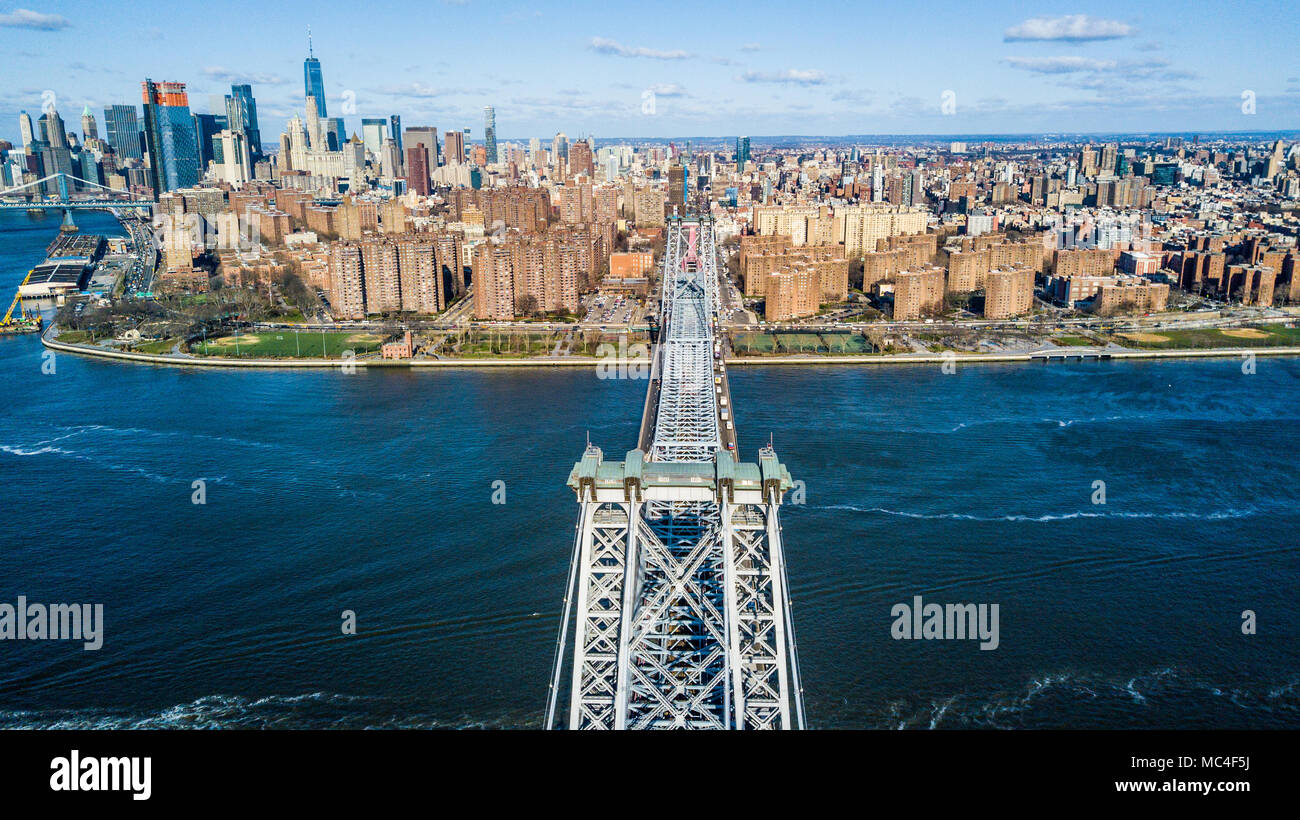 Die Williamsburg Bridge und Manhattan, New York City, NY, USA Stockfoto