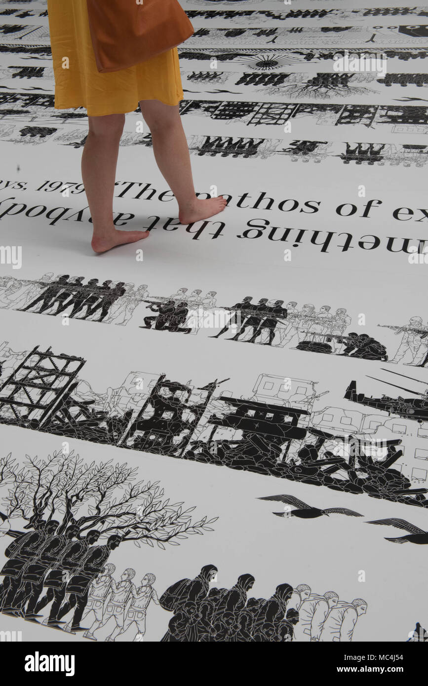 Zisa kulturellen Werften, ZAC zeitgenössische Kunst Pavillon, Odissey. Eine große Installation von 1300 qm M. Der chinesische Künstler Ai Weiwei gewidmet Migran Stockfoto